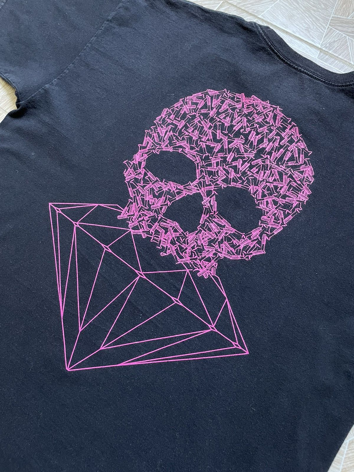 Diamond Supply Co. × Vintage Y2K Rare Skateboarding Diamond Supply Co Big Skull Logo Tee Size US XL / EU 56 / 4 - 3 Thumbnail