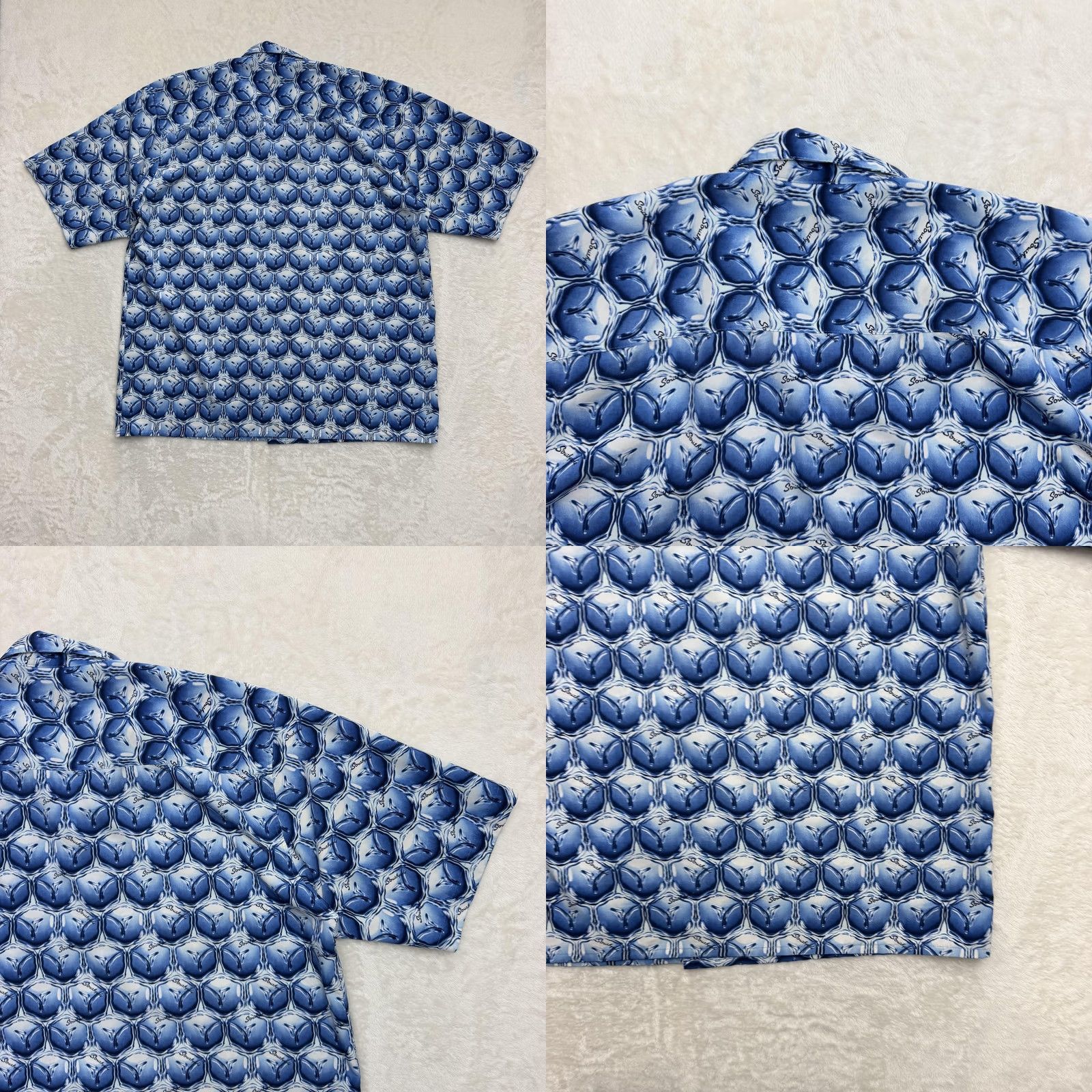 Southpole Southpole Shirt Mens Large Blue Geometric Short Sleeve Button Up Streetwear Size US L / EU 52-54 / 3 - 8 Thumbnail