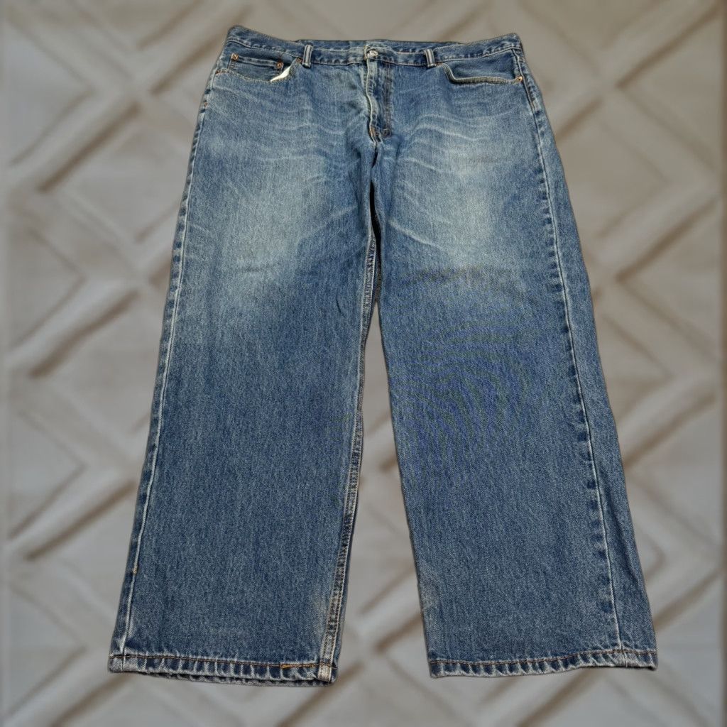 Levi's VINTAGE Levi's 550 Jeans - Denim Straight Leg - 42x29 M Blue Medium Wash Mens Regular Structured Comfort Size US 42 / EU 58 - 1 Thumbnail