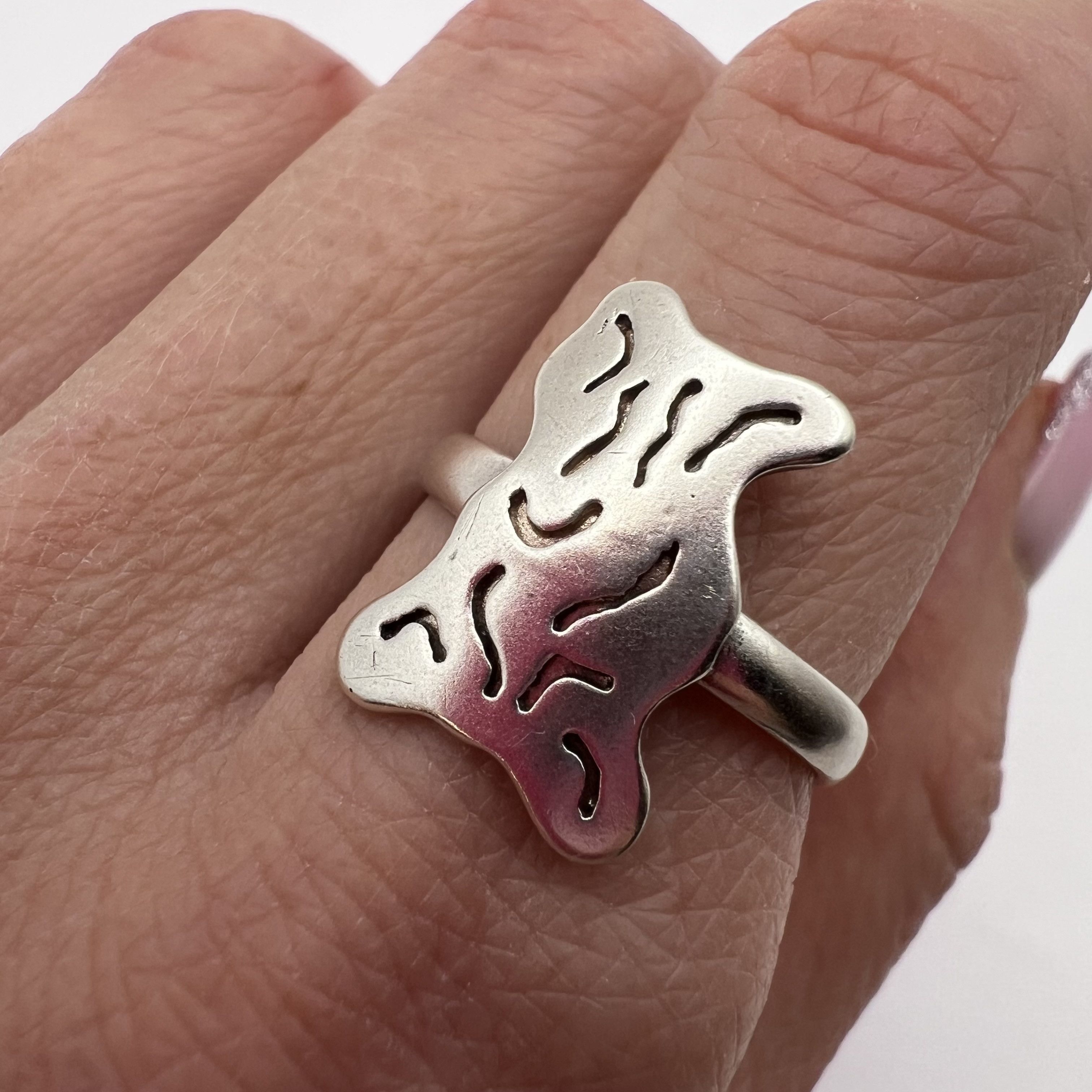Vintage Used USSR Ring Sterling Silver 925 Jewelry Size 9 US