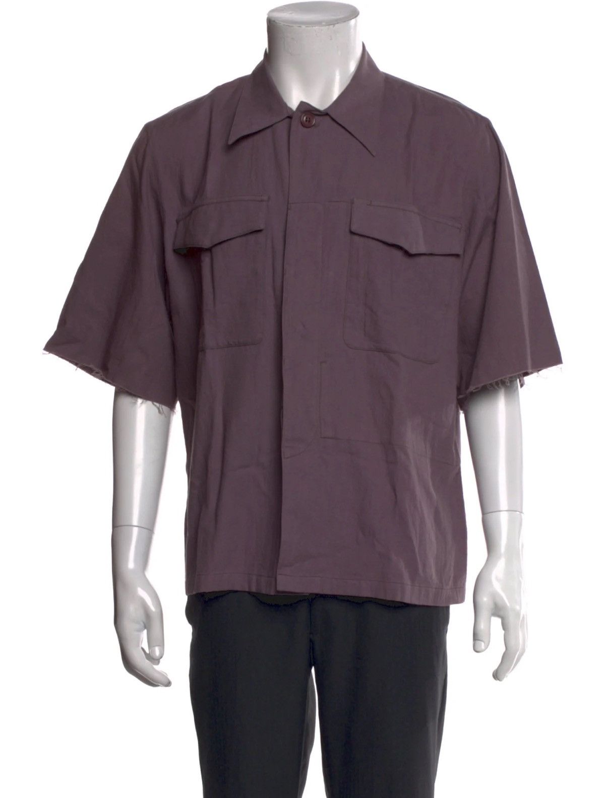 Dries Van Noten Dries Van Noten Cotton Button Up Raw Edge Shirt Size US S / EU 44-46 / 1 - 4 Thumbnail