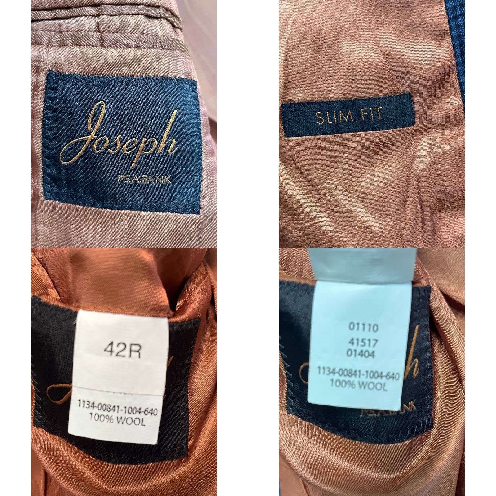 Jos. A. Bank VINTAGE Jos. A. Bank Blazer Wool Jacket Sport Coat 42R Blue Pinplaid Slim Fit Size 42R - 8 Thumbnail