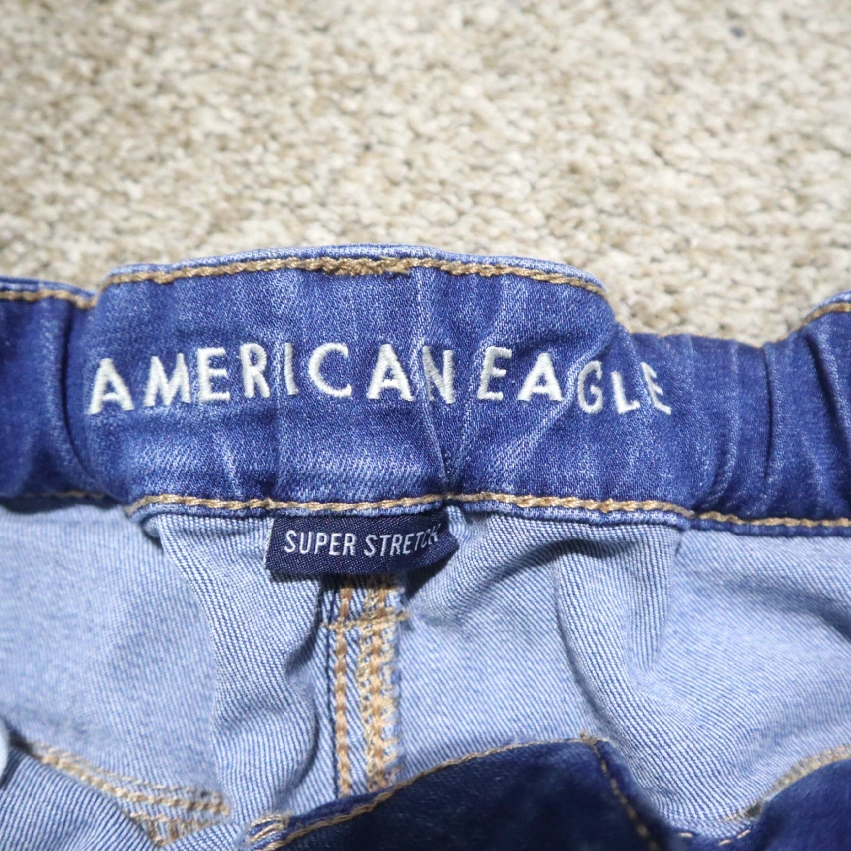 American Eagle Outfitters American Eagle Outfitters Jeans Jegging 14 Blue Denim High Rise 360 Super Stretch 14R Women Mens Size 36" / US 14 / IT 50 - 2 Thumbnail