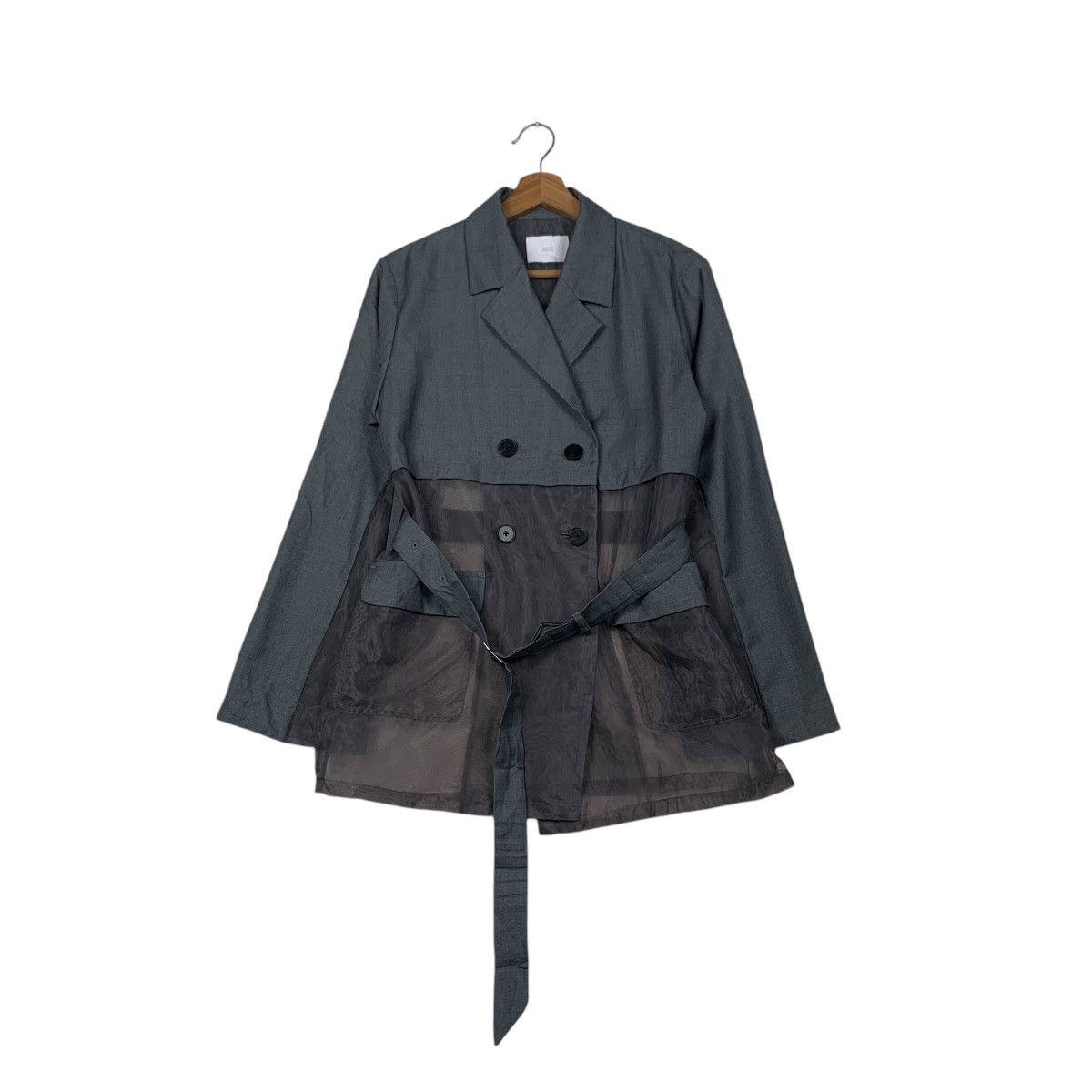 HARE HARE Double Breast Belted Coat Hybrid Design #2256-C100 Size ONE SIZE - 1 Thumbnail