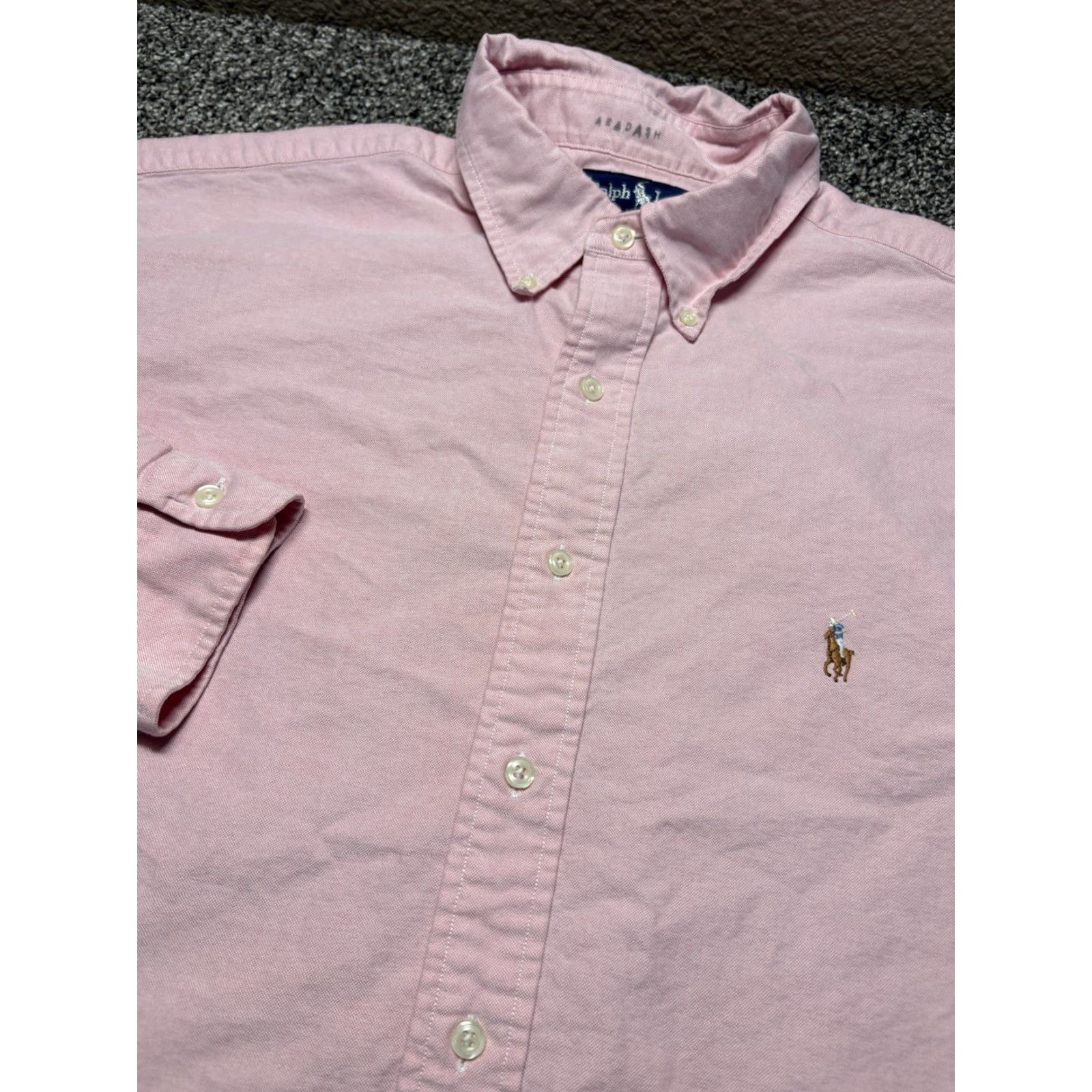 Ralph Lauren Ralph Lauren Shirt Oxford Mens 17.5-35 Pink Yarmouth Cotton Flesh Pony Regular Button-Up Collared N/A? Size US XXL / EU 58 / 5 - 2 Thumbnail