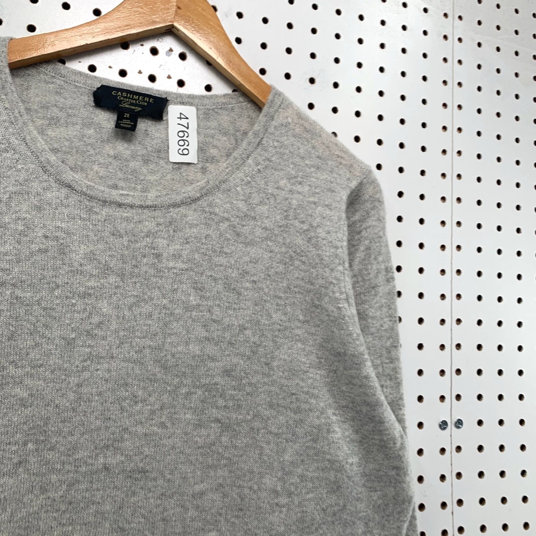 Charter Club Charter Club Sweater 2X Gray Cashmere Pullover Womens Dolman Knit Round Neck Long Sleeve Casual Winter Fall Spring Pullover Vintage No Size XXL / US 16-18 / IT 52-54 - 7 Thumbnail