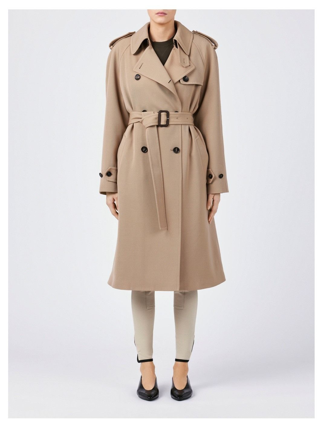 Loro Piana o1srvl11e0725 FAO3661 Double-breasted Trench Coat in Beige Size M / US 6-8 / IT 42-44 - 4 Thumbnail