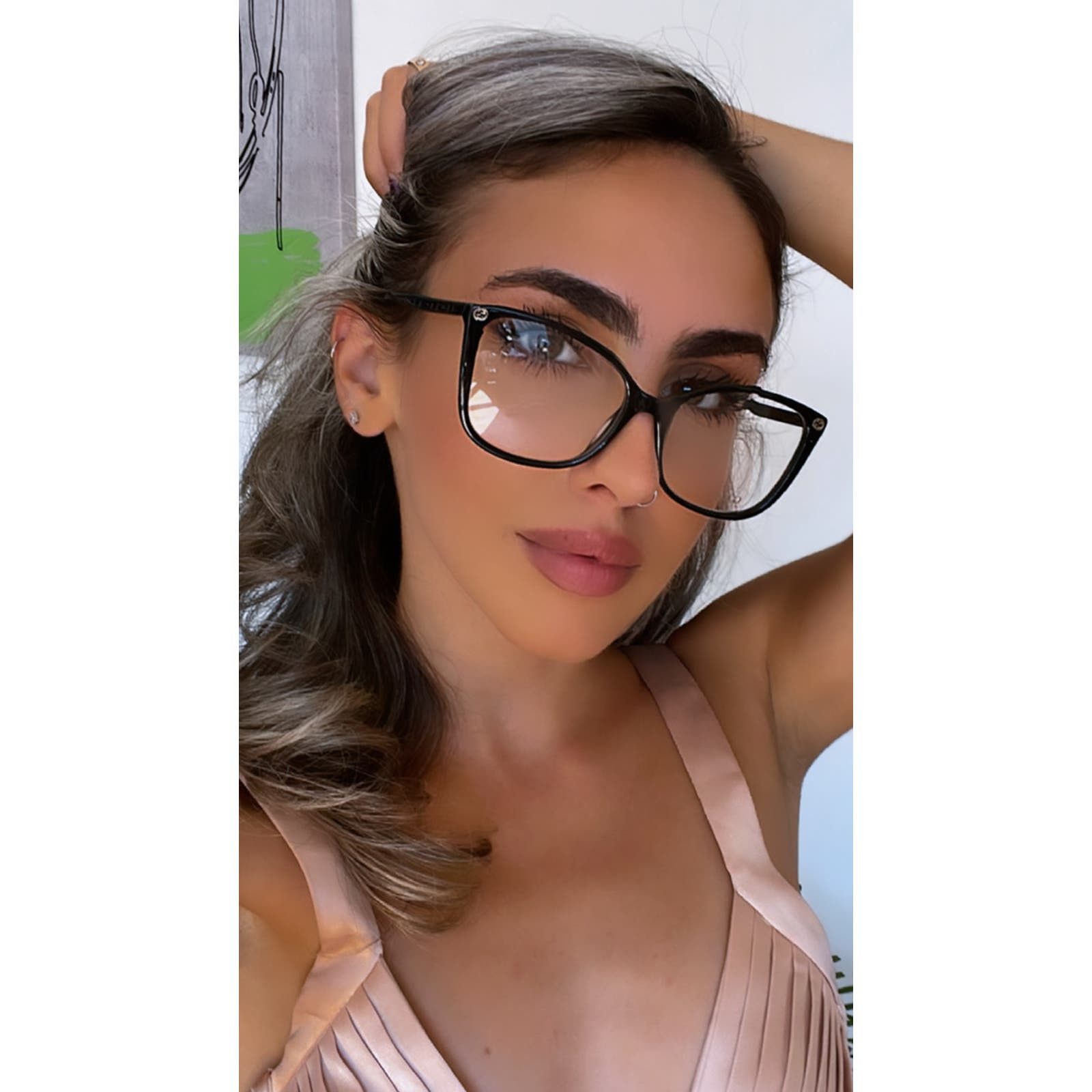 Gucci NEW Gucci GG0026O Black Square Cat Eye Eyeglasses