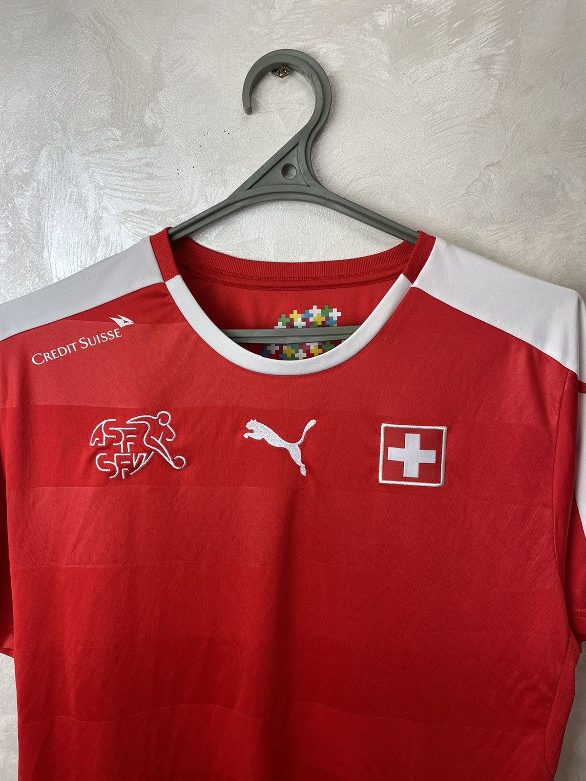 Puma Switzerland 2016-2018 PUMA HOME FOOTBALL SOCCER JERSEY L Size US L / EU 52-54 / 3 - 2 Thumbnail