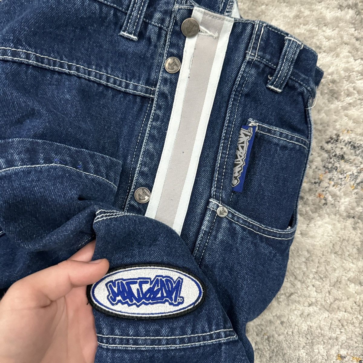 JNCO × Tripp NYC × Vintage Rare Vintage y2k Macgear Rave pants side stripe embroidered Size US 29 - 4 Thumbnail