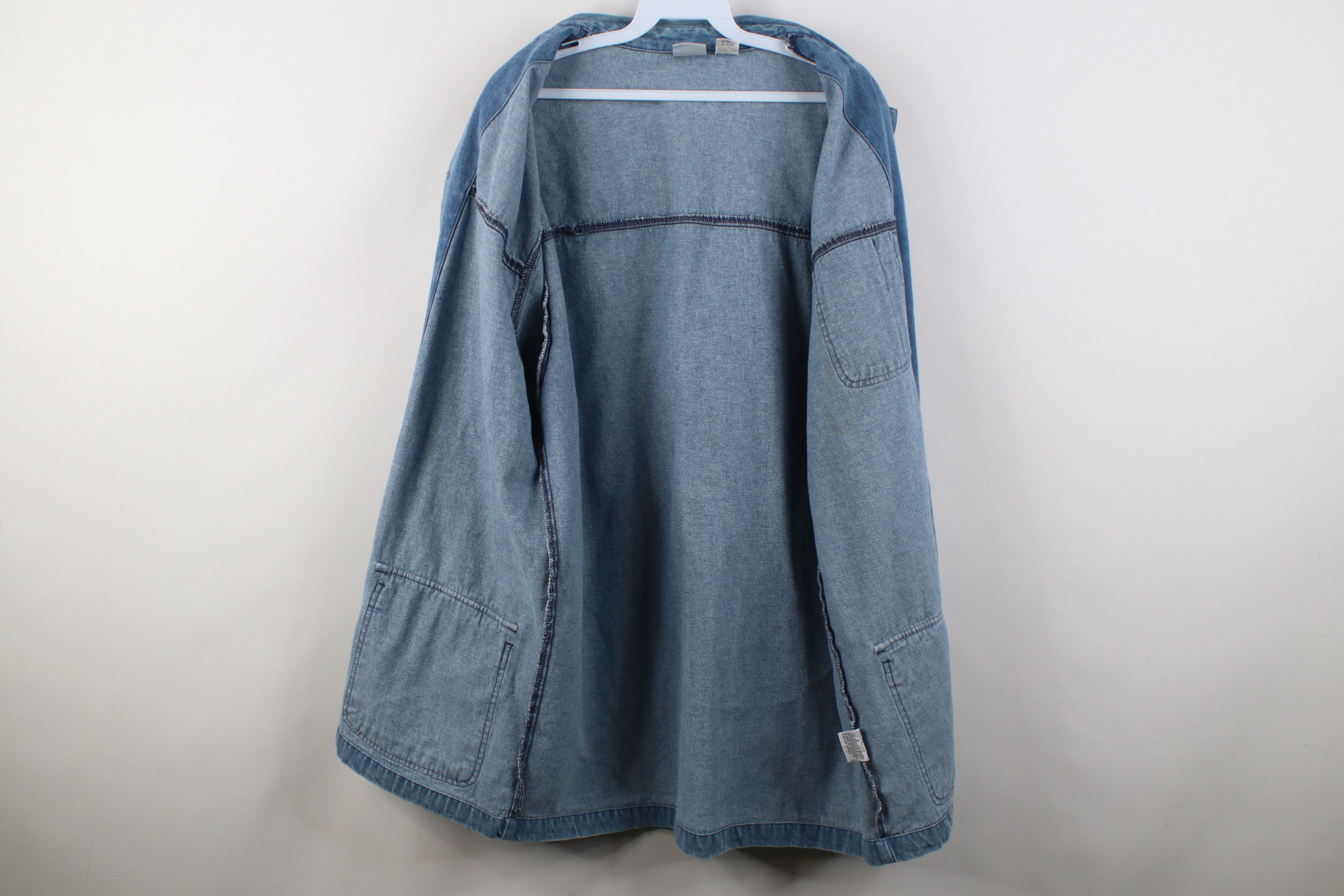 Vintage Vintage 90s Streetwear Distressed Denim Jean Chore Jacket Size M / US 6-8 / IT 42-44 - 11 Thumbnail