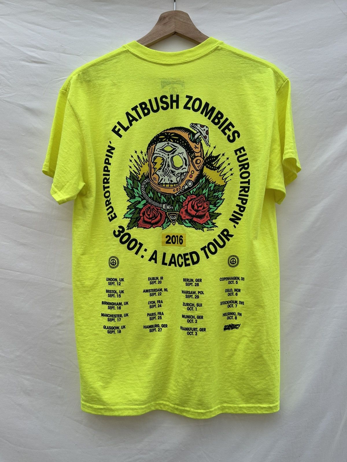 Flatbush Zombies Flatbush Zombies 2016 Eurotrip Tour Tee Neon Yellow M Size US M / EU 48-50 / 2 - 7 Thumbnail