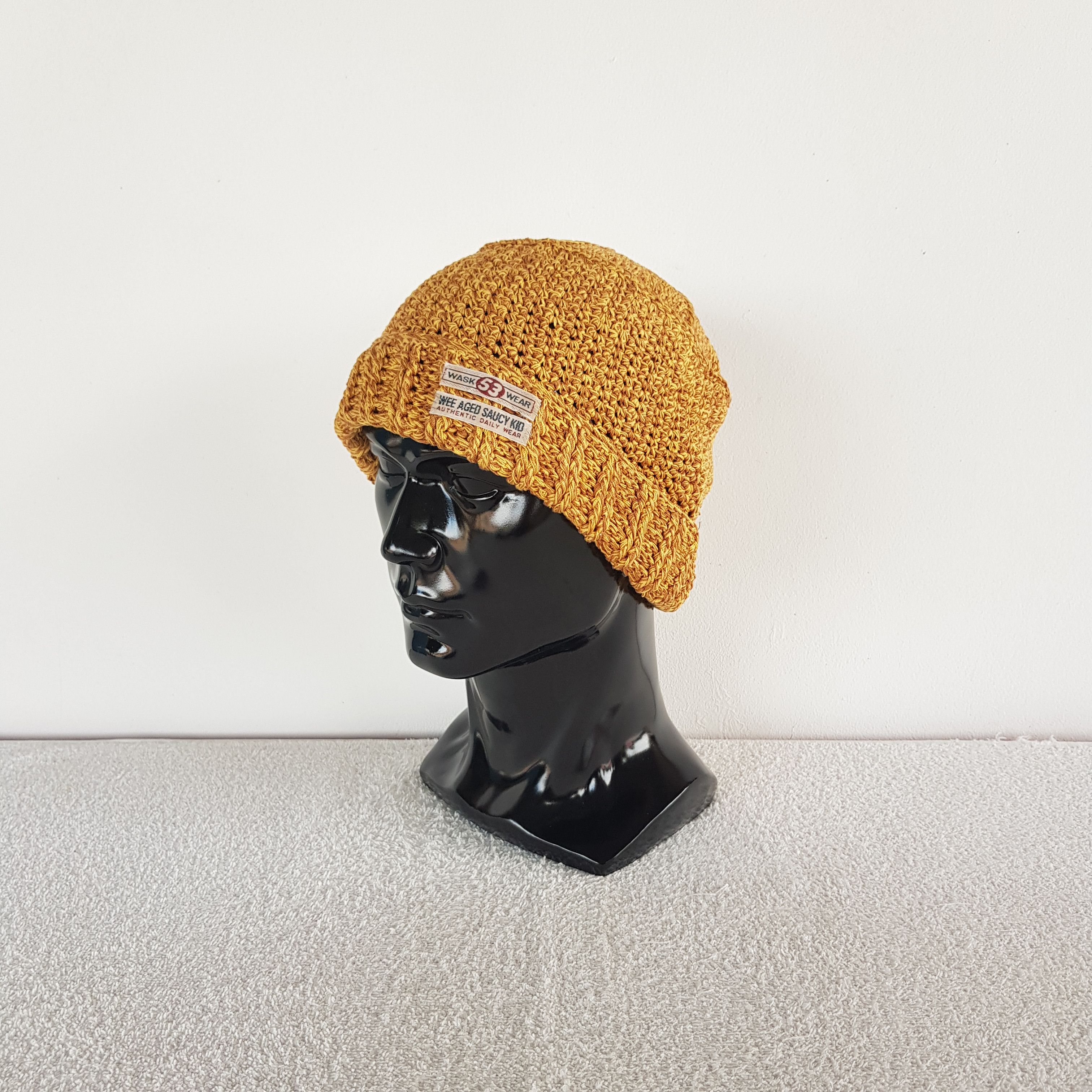 Japanese Brand Vintage WASK Wear Beanie Knit Slouchy Crochet Snow Caps Hats Size ONE SIZE - 1 Thumbnail