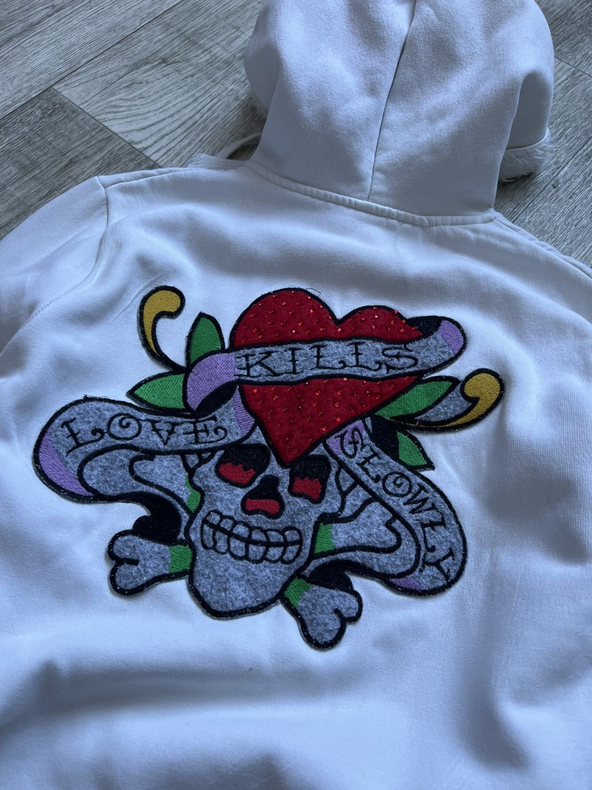 Ed Hardy Crazy Vintage Ed Hardy Faux Fur Zip Cristian Audigier 00s Size M / US 6-8 / IT 42-44 - 7 Thumbnail