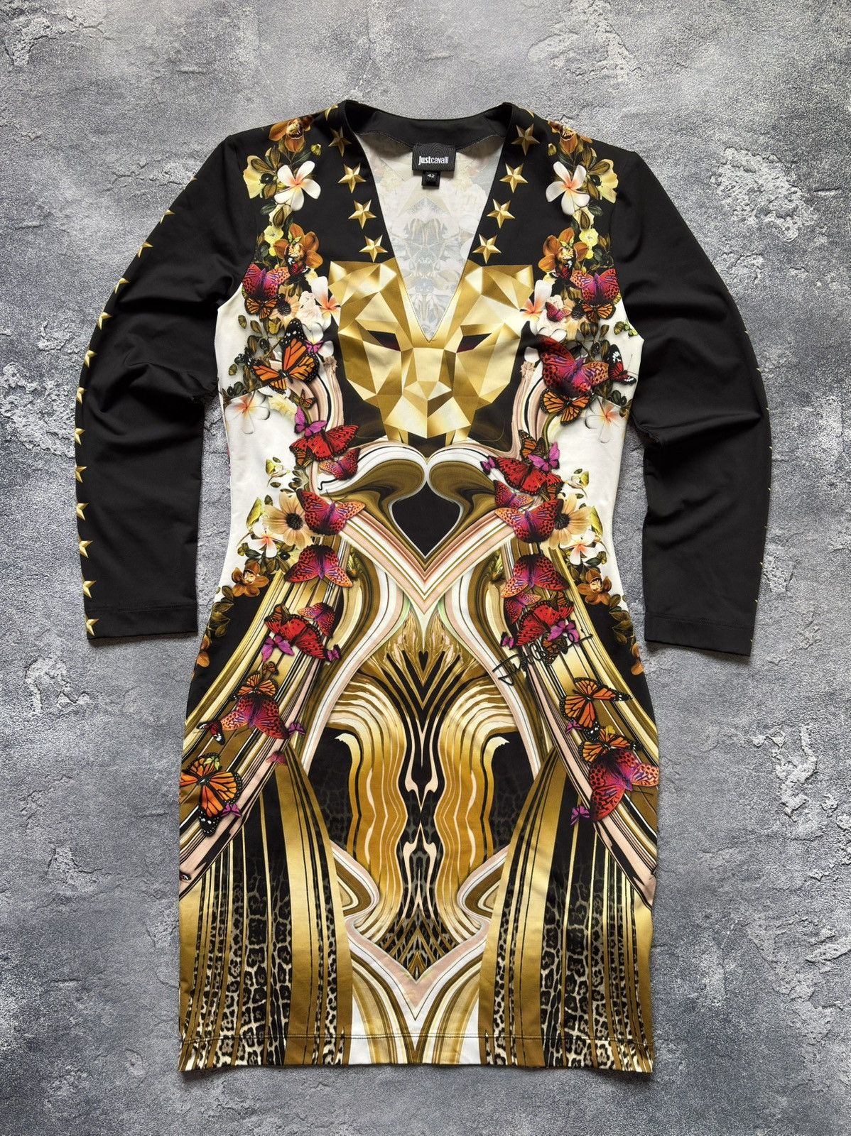 Just Cavalli Just Cavalli Luxury Multicolour Butterfly Star Pattern Dress Size M / US 6-8 / IT 42-44 - 1 Thumbnail
