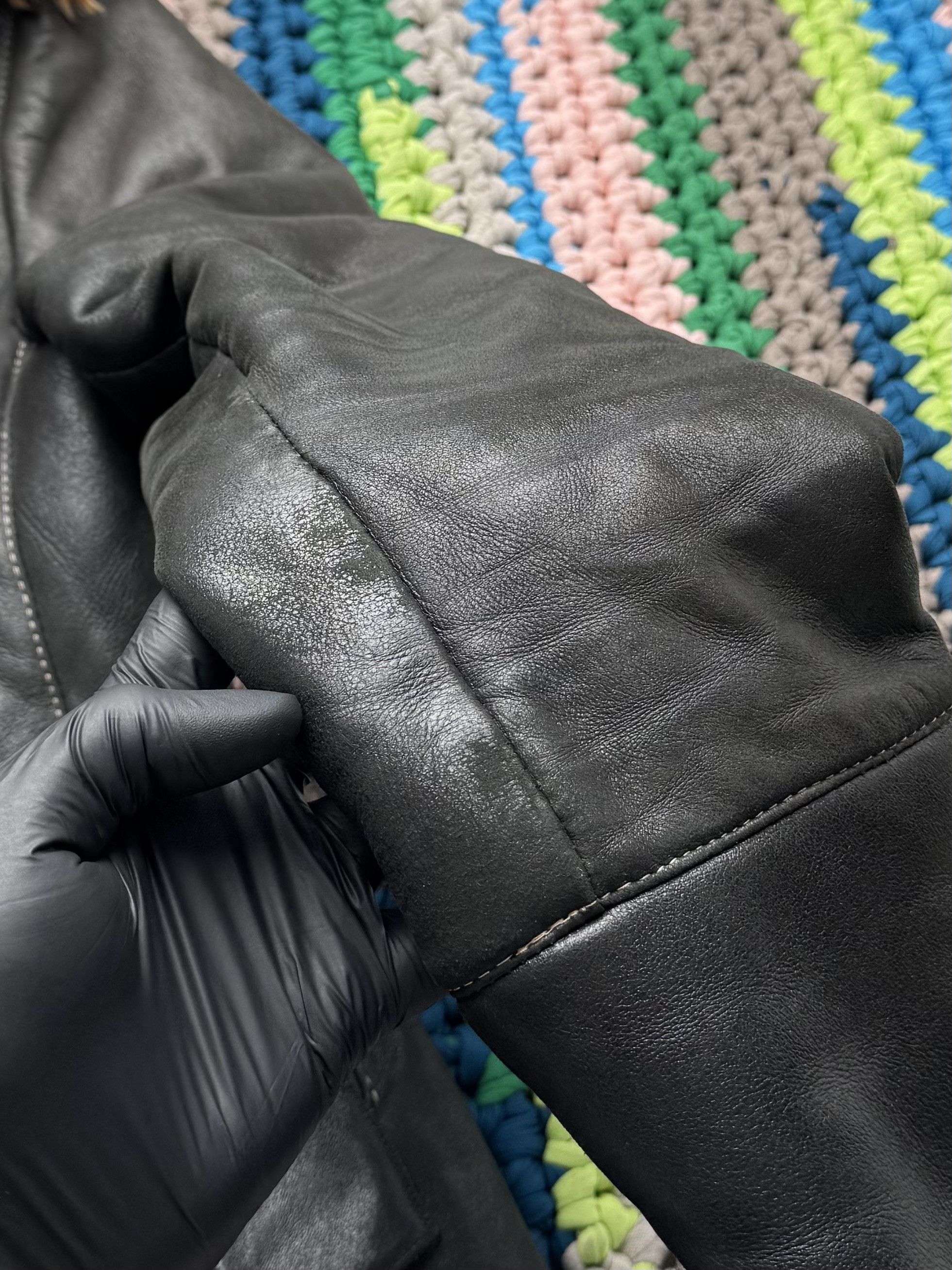 Vintage Vintage Sheepskin Jacket Belted Y2K Moto Biker Coat (ET1) Size S / US 4 / IT 40 - 13 Thumbnail