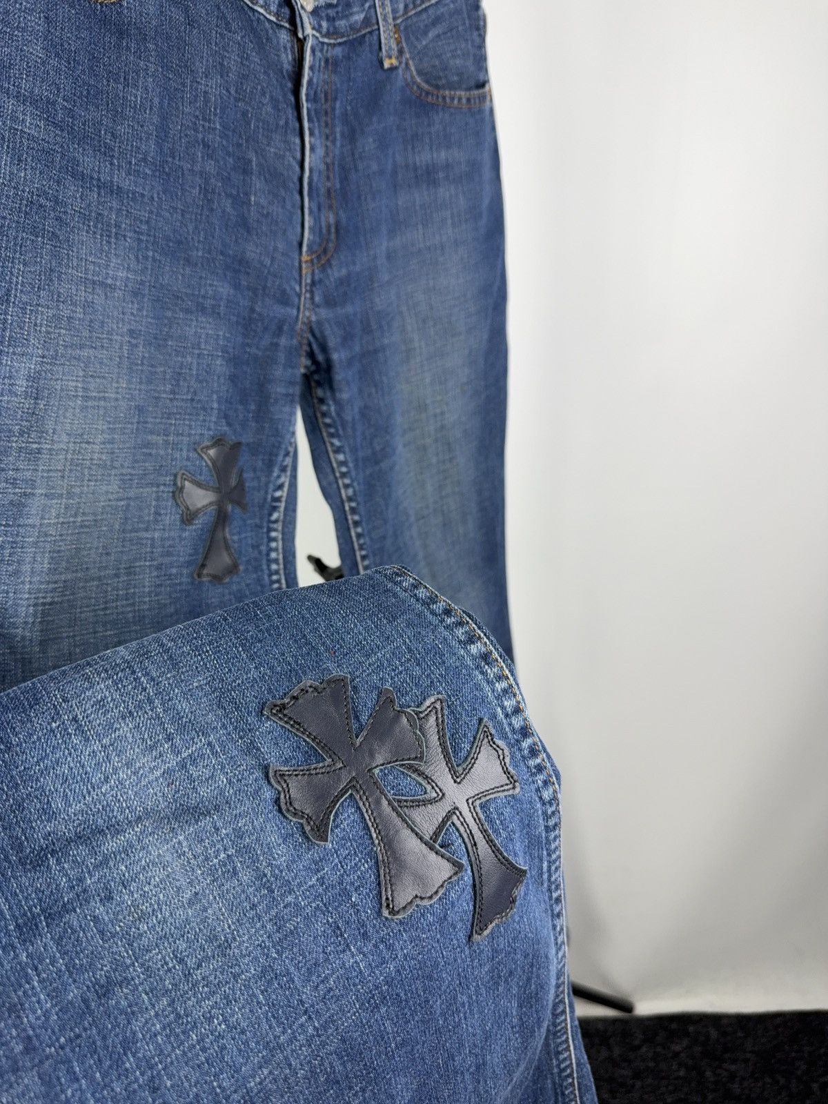 Hysteric Glamour × If Six Was Nine × Levi's 🔥Levi’s Flared Chrome Hearts Style Cross Denim jeans Size 30" / US 8 / IT 44 - 6 Thumbnail