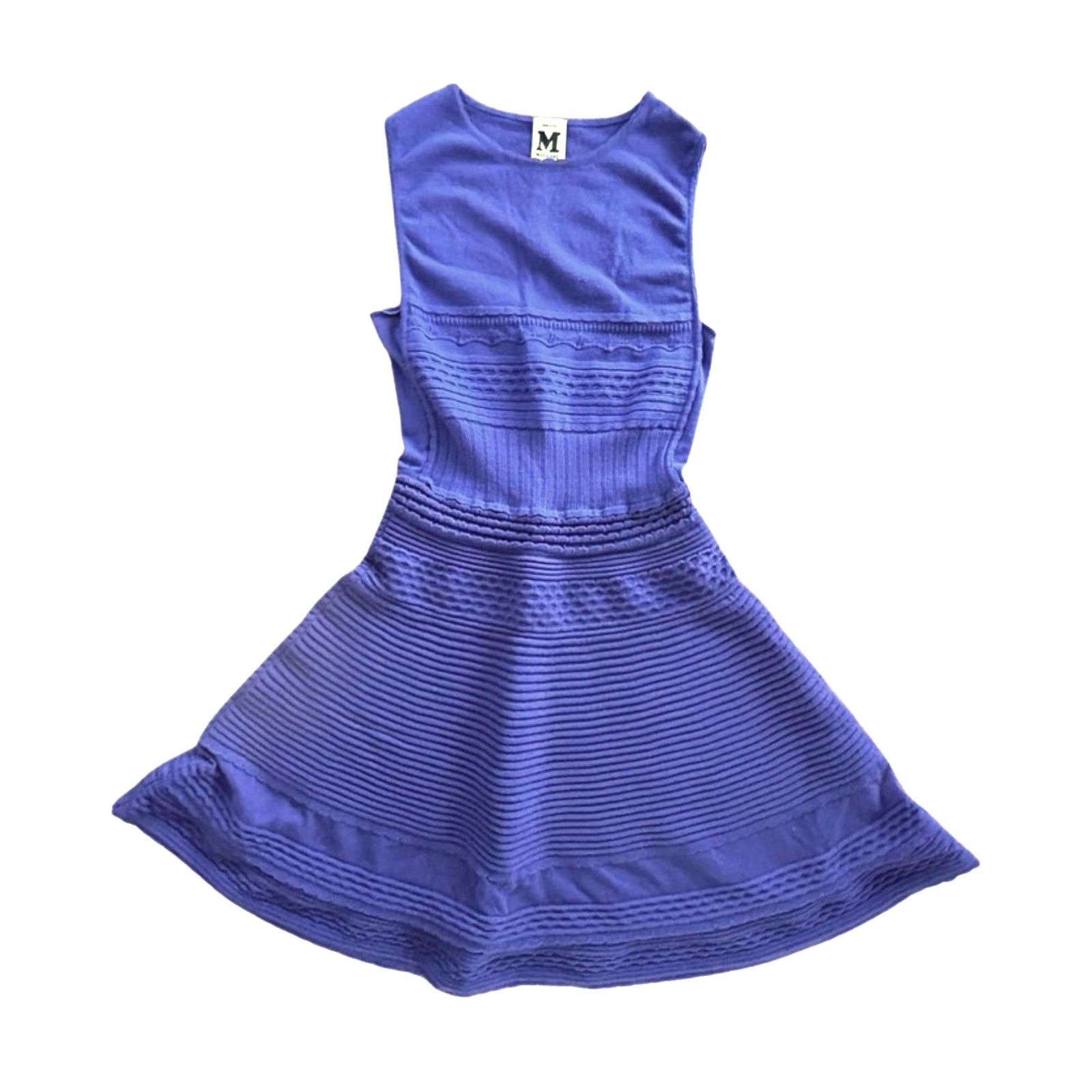 Missoni M Missoni Y2K Blue Knit Mini Dress Bodycon Flared Skirt Size XS / US 0-2 / IT 36-38 - 1 Thumbnail