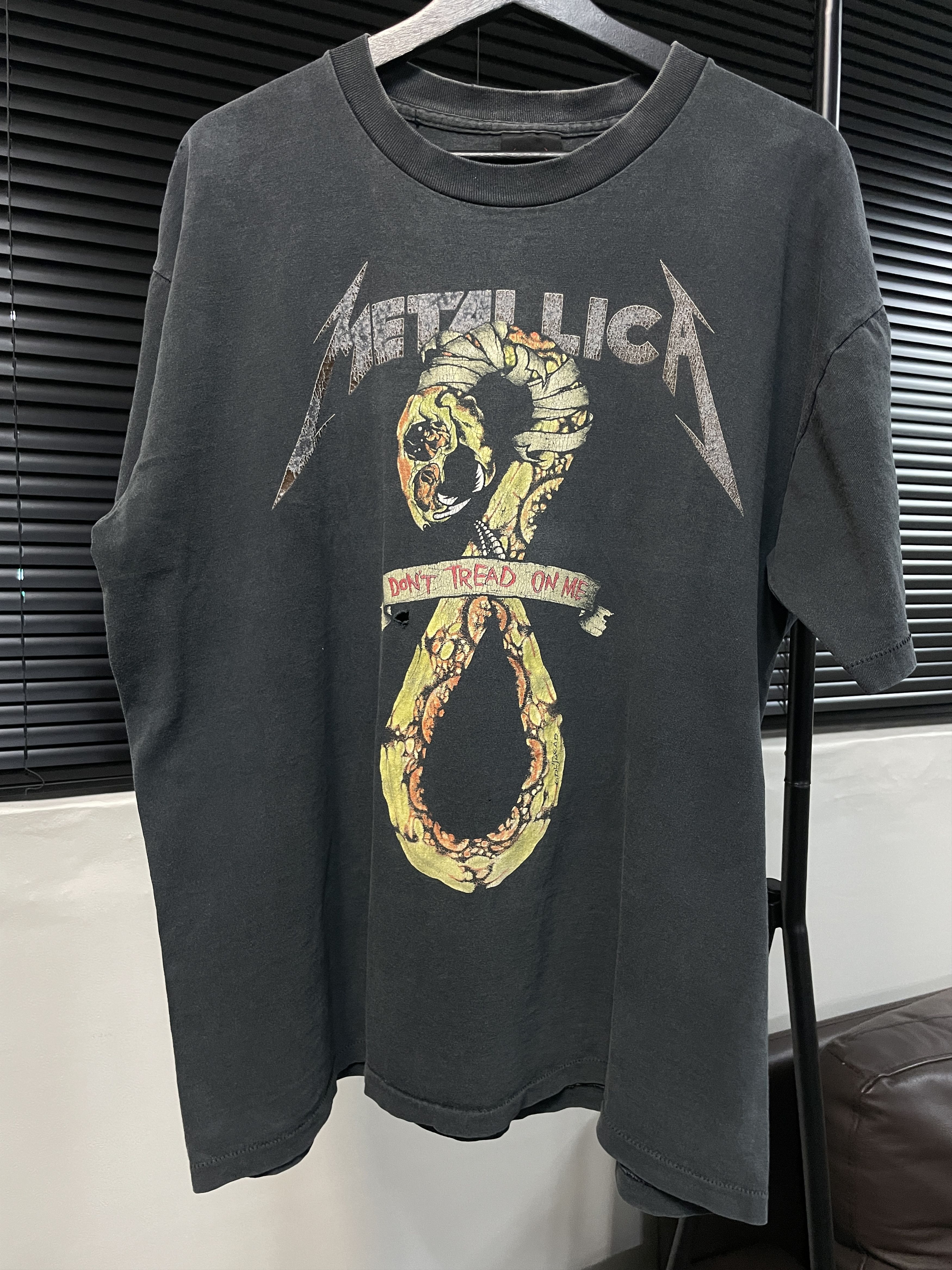 image of Band Tees x Metallica 1991 Metallica Pushead 'dont Tread On Me' Shirt in Black, Men's (Size XL)