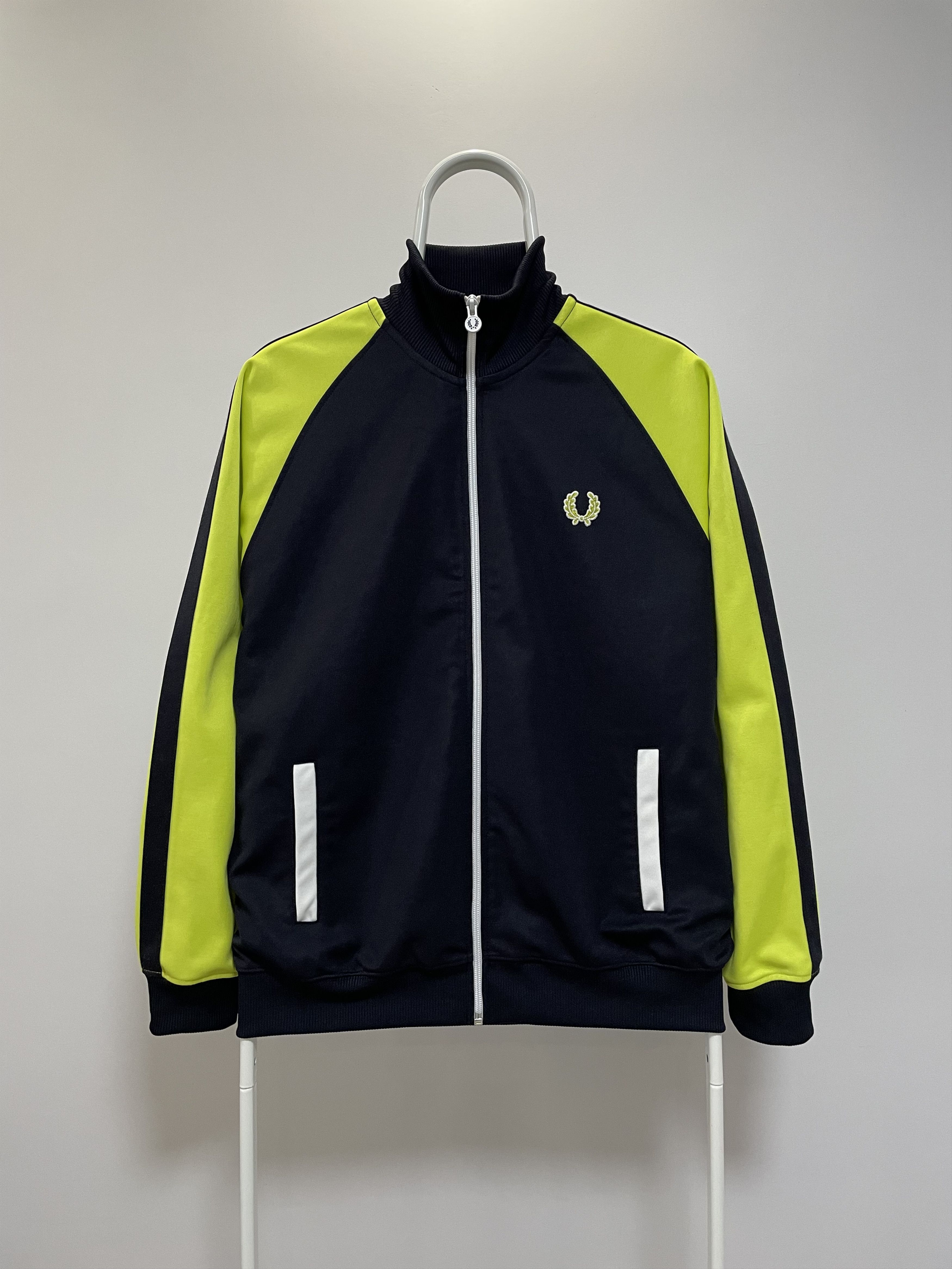 Fred Perry FRED PERRY Track Jacket Top Neon Yellow Black Men's Size M Size US M / EU 48-50 / 2 - 2 Thumbnail