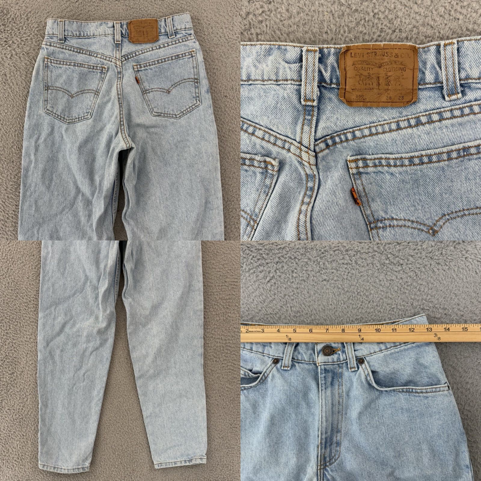 Levi's VINTAGE Levi's 550 Jeans 26x28 Blue Straight 90s Denim Orange Tab Cowboy Mens Jeans 5-Pocket Dark Wash Pattern Solid Size US 26 / EU 42 - 8 Thumbnail