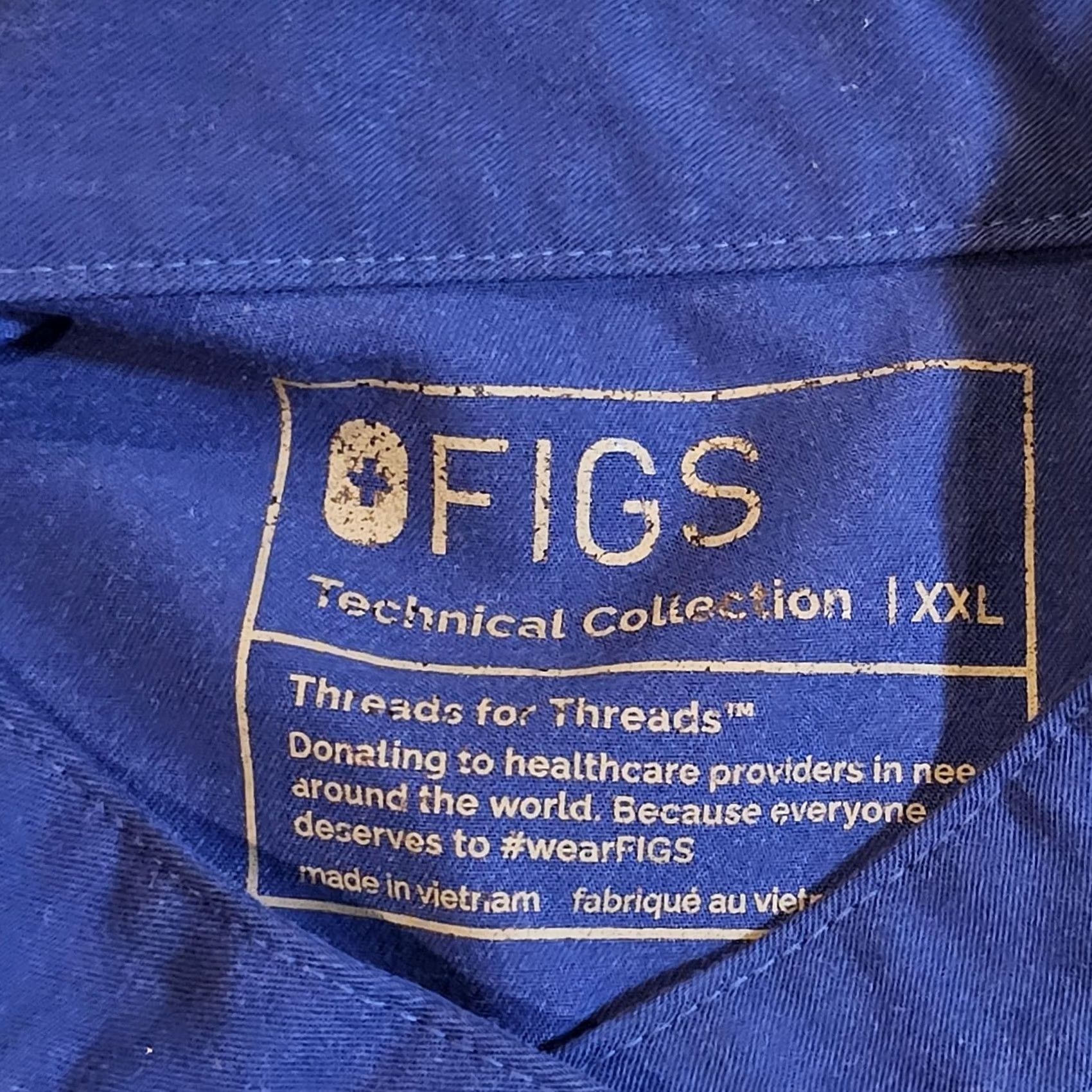 Vintage FIGS Top Womens XXL Blue Rafaela Sleeveless Stretch Pockets Medical Shirt Womens Size XXL / US 16-18 / IT 52-54 - 3 Thumbnail