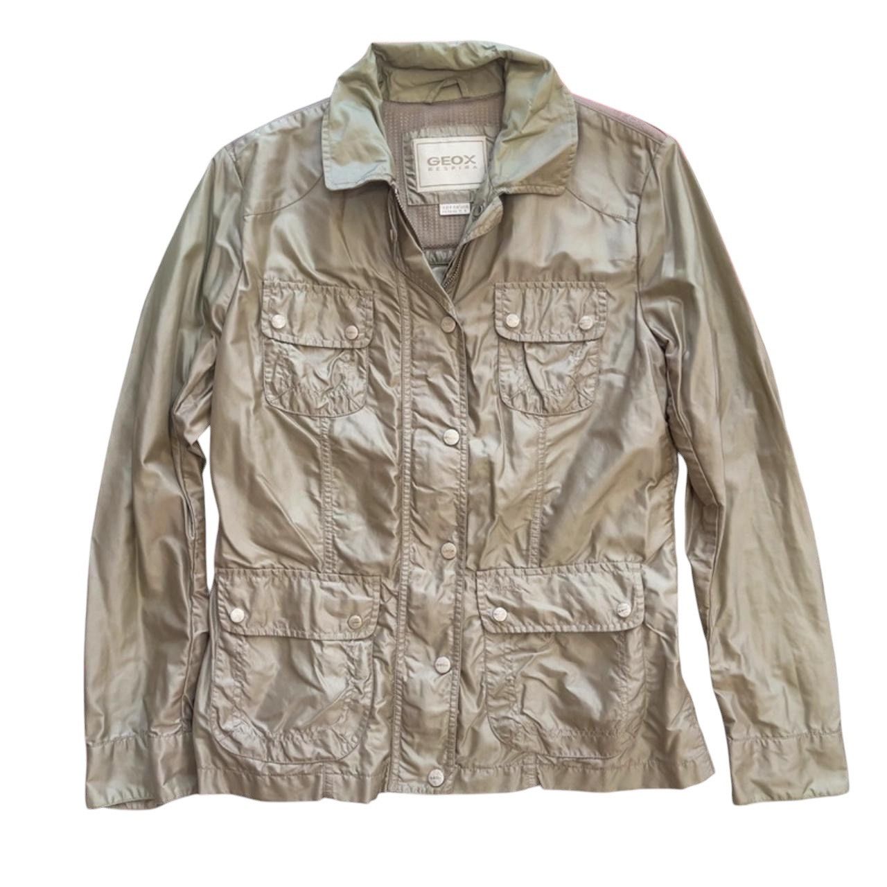 Geox Geox Respira Khaki Light Full Zip Snap Button Jacket Womens Size M / US 6-8 / IT 42-44 - 1 Thumbnail