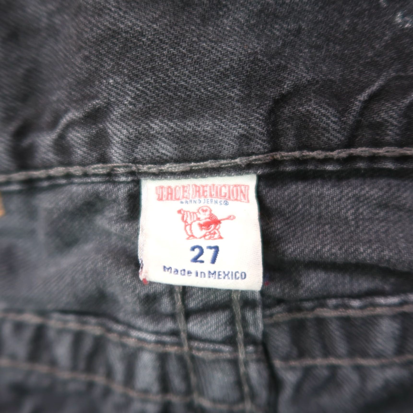 True Religion VINTAGE? No. True Religion Jeans Women's 27 Gray Denim Stretch Straight Leg Flap 90s Regular 33 Inseam Size 27" / US 4 / IT 40 - 5 Thumbnail