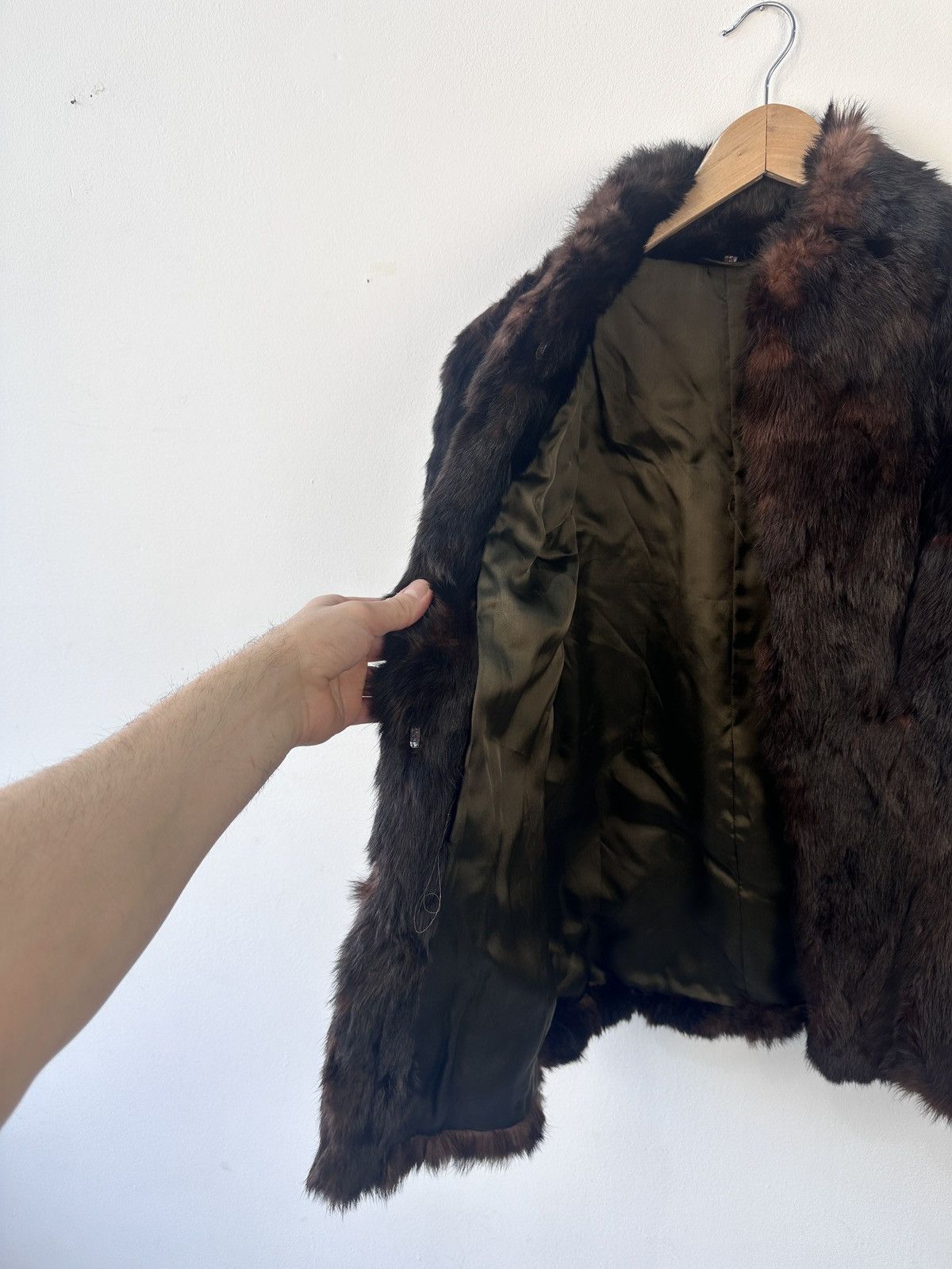Other Genuine Rabbit Fur Coat 70s 80s Glam Boho Winter Jacket 14 Size L / US 10 / IT 46 - 7 Thumbnail