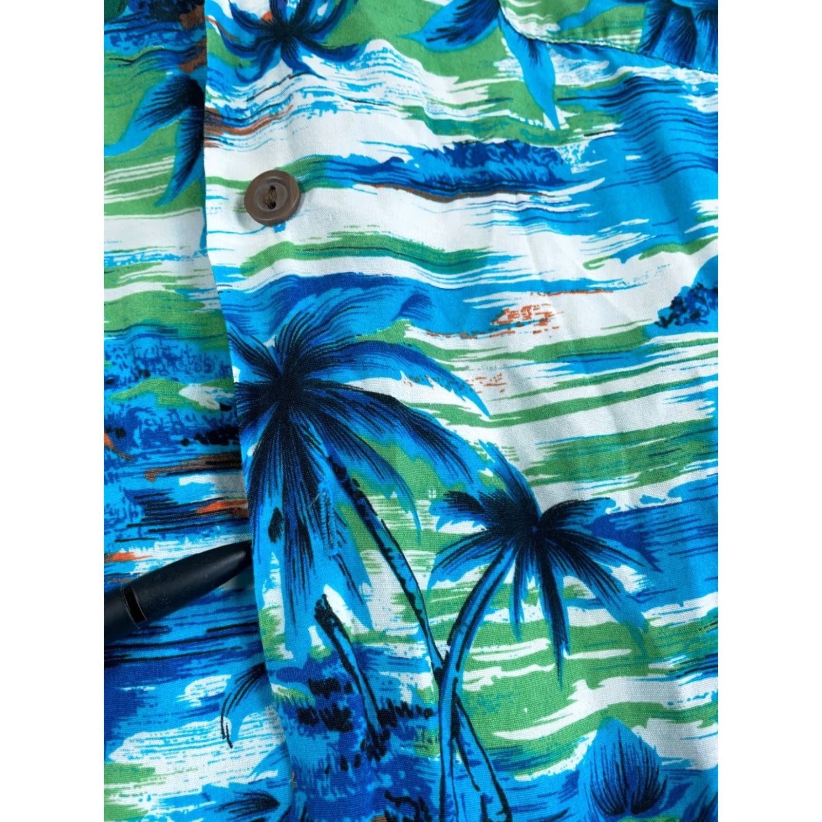 Vintage Kennington Hawaiian Shirt Adult XL Blue Rayon Button-Up Short Sleeve Floral Palm Trees Mens Size US XL / EU 56 / 4 - 4 Thumbnail