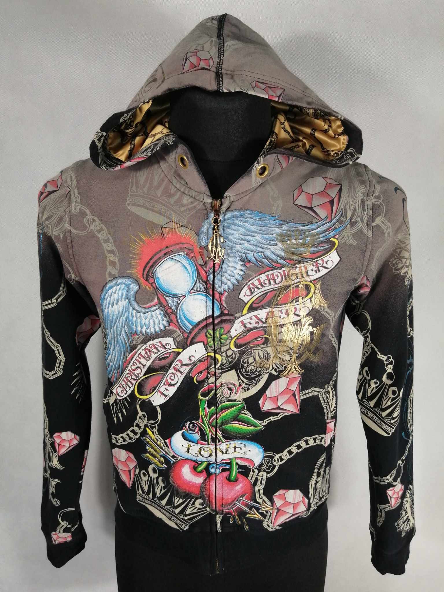 Christian Audigier CHRISTIAN AUDIGIER Womens Zip Hoodie L Sweatshirt Vintage Size L / US 10 / IT 46 - 1 Thumbnail