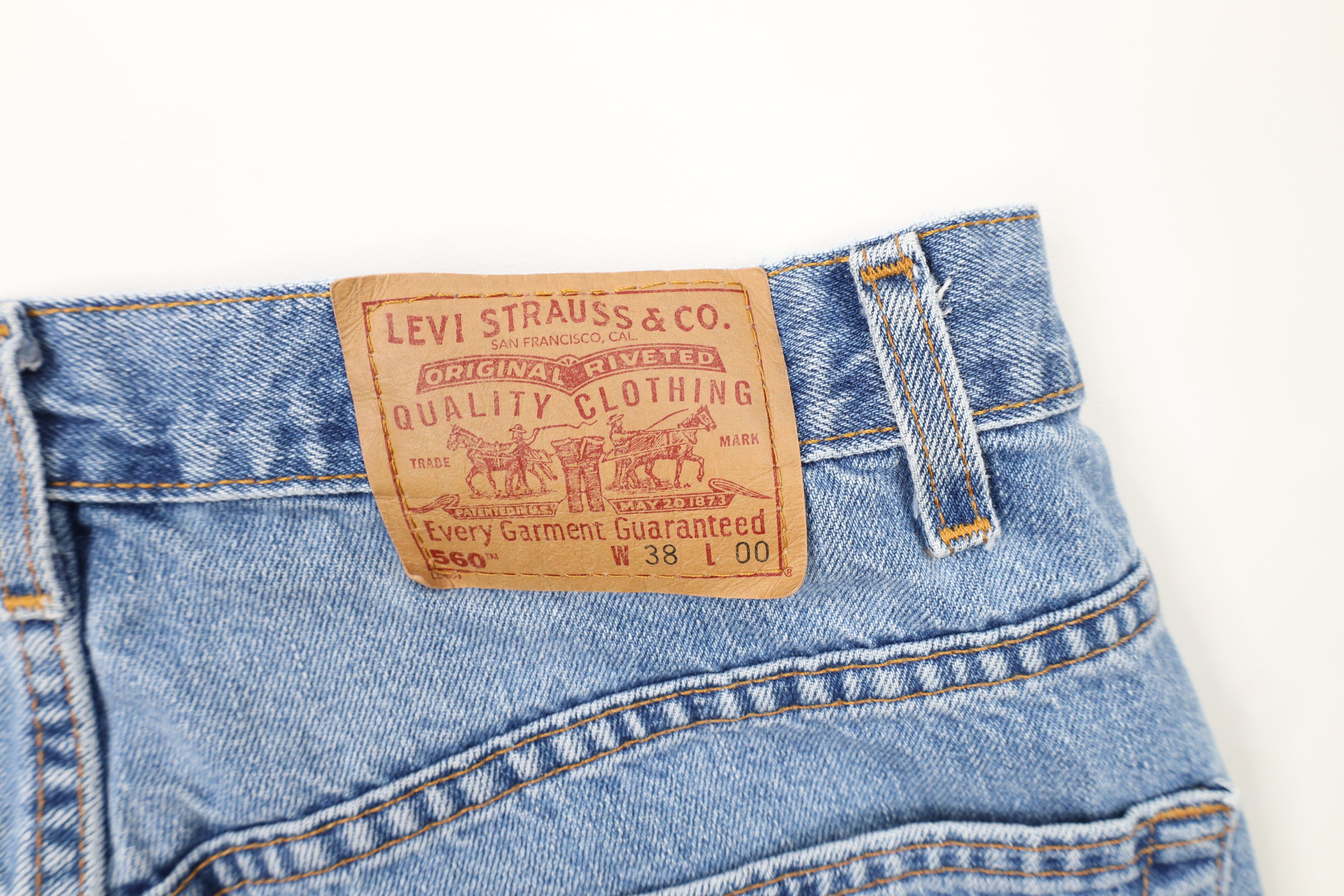 Levi's × Vintage Vintage Y2K 2000 Levis 560 Loose Fit Denim Shorts Jorts USA Size US 38 / EU 54 - 11 Thumbnail