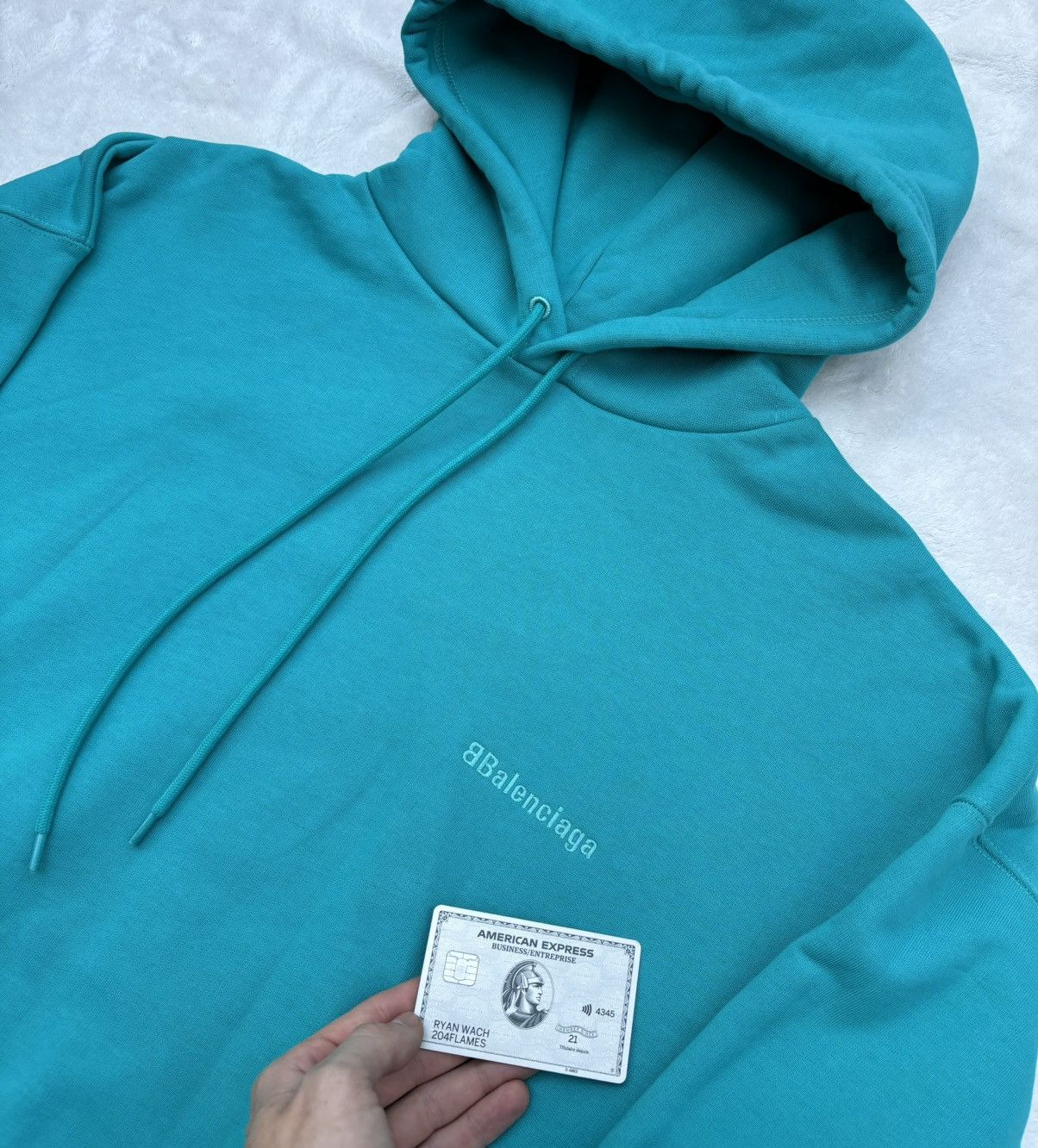Balenciaga Balenciaga Teal BB Logo Hoodie Size US XXL / EU 58 / 5 - 2 Thumbnail