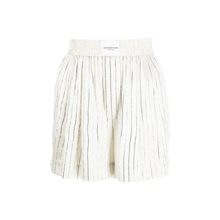 Alexander Wang SS23 Striped Crystal Decor Shorts 0079