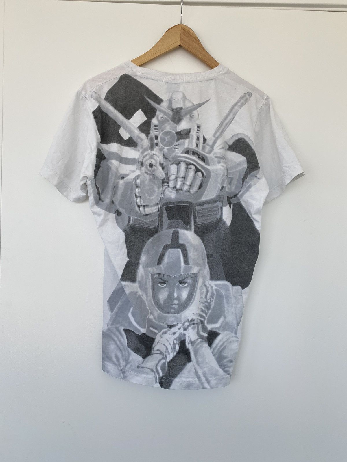 Image of Archival Clothing x Vintage Gundam Mobile Suit Illustration T Shirt in White, Men's (Size Small)