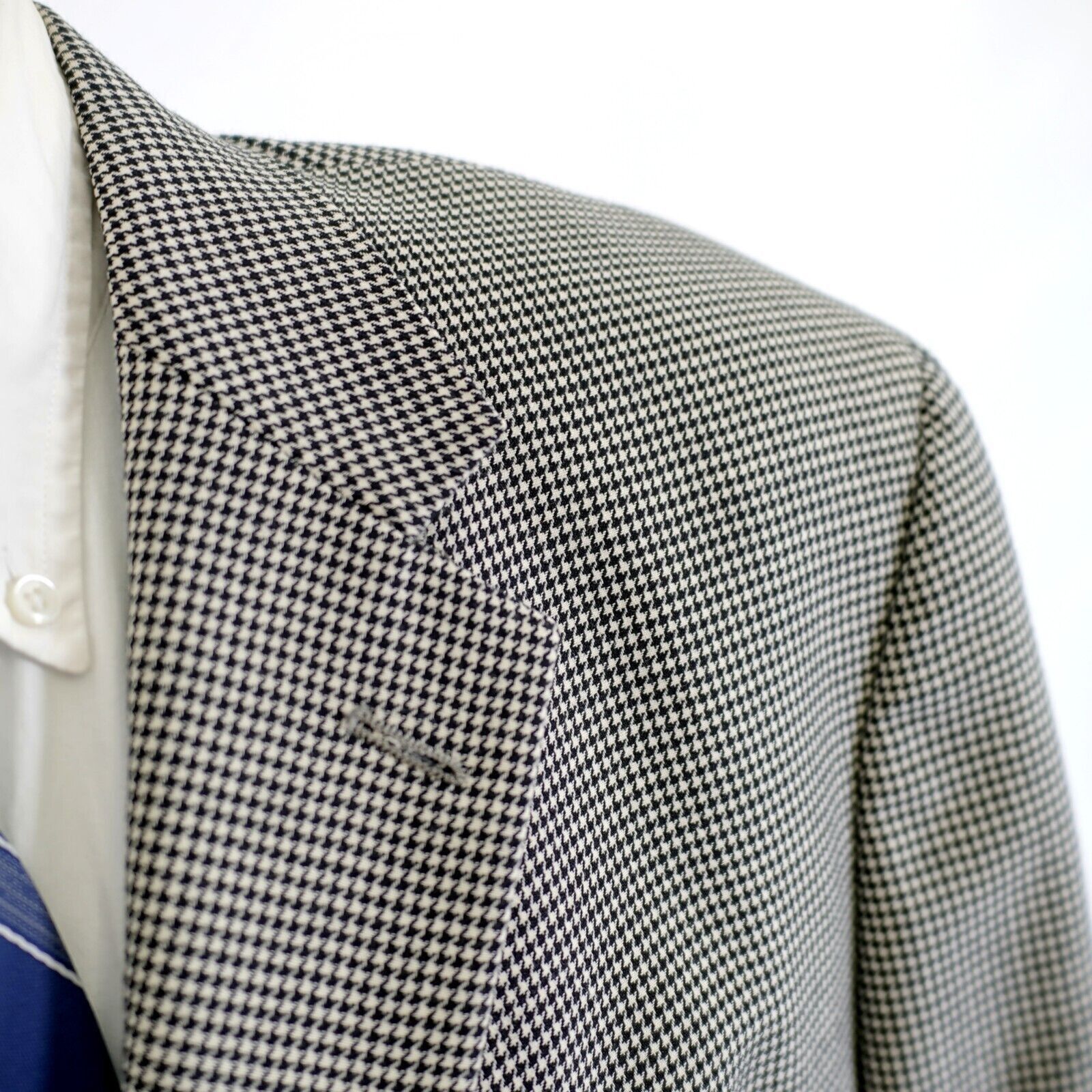 Austin Reed Austin Reed 46L Wool Cream Black Herringbone Sport Coat 3 Bu Size 46L - 2 Thumbnail