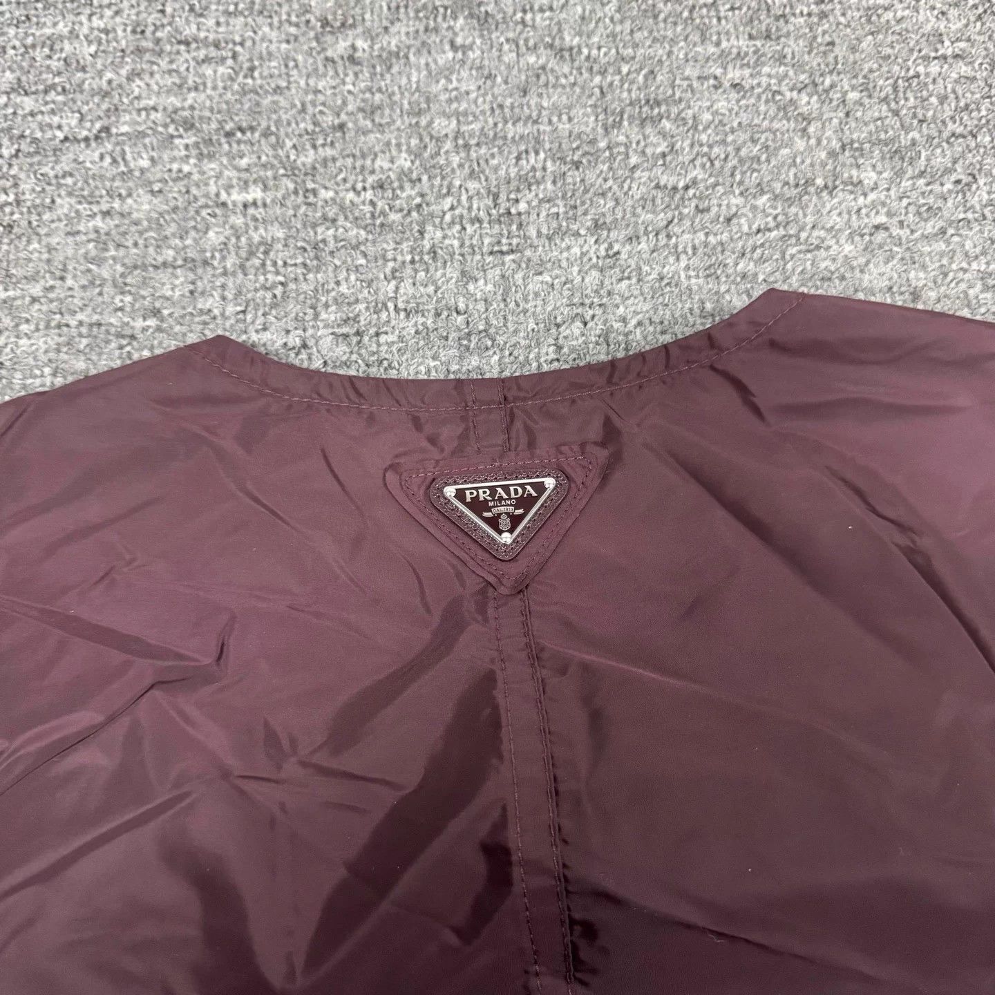 Prada Prada back triangle logo recycled nylon Bordeaux dress 38 Size S / US 4 / IT 40 - 5 Thumbnail