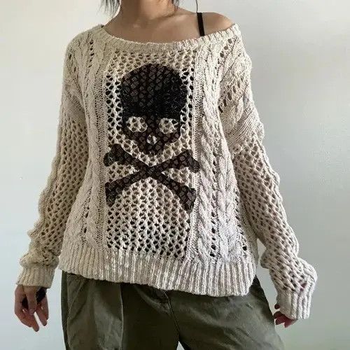 Japanese Brand Harajuku Grunge Y2K Aesthetics Retro Jumpers Size ONE SIZE - 7 Thumbnail