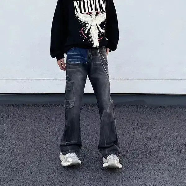 Japanese Brand Retro high street hip hop draped workwear bootcut jeans Size US 32 / EU 48 - 3 Thumbnail