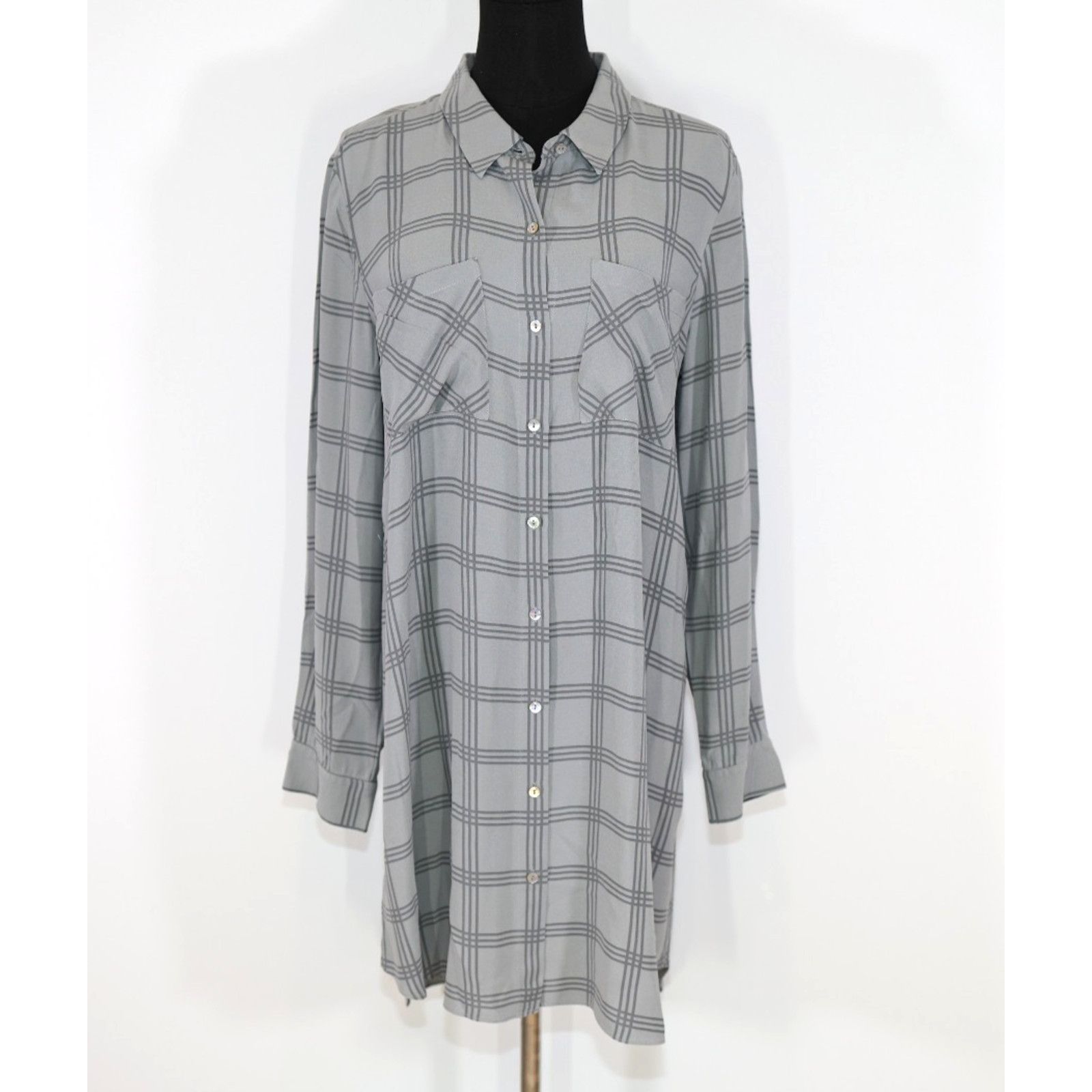 Eileen Fisher NWoT EILEEN FISHER Plaid Silk Oversized Shirt Dress Size M Size M / US 6-8 / IT 42-44 - 1 Thumbnail