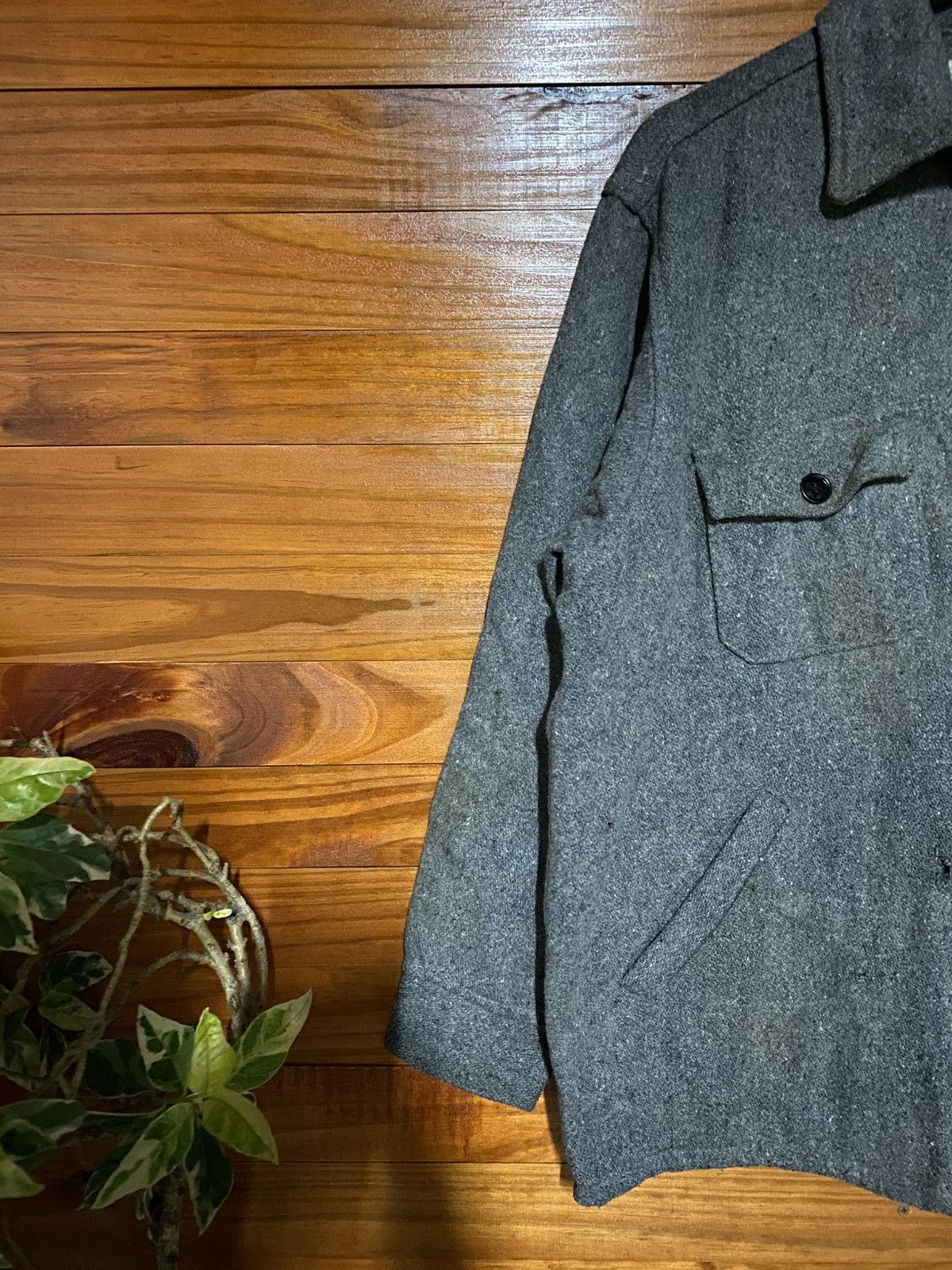 Vintage Vintage Melton Wool Work Jacket Grey Zip-Up Utility Jacket Size US M / EU 48-50 / 2 - 6 Thumbnail