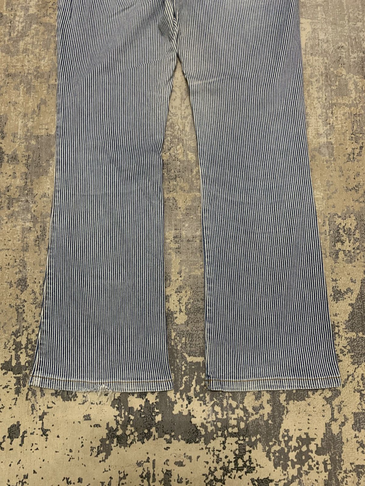 Japanese Brand Flared Lib-Ase Japan Hickory Striped Bush Pant Jeans Size US 31 - 10 Thumbnail