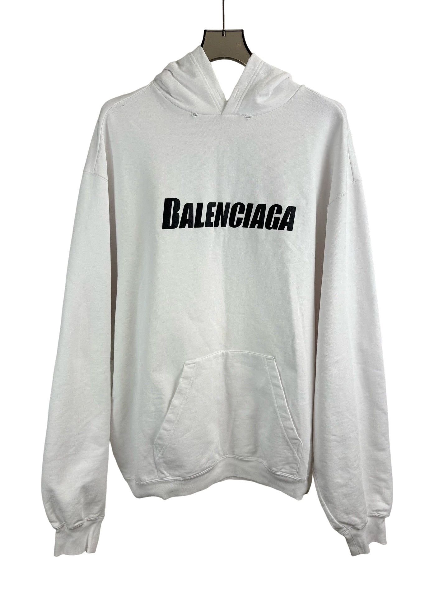 Balenciaga Balenciaga Logo Print Hoodie White XXS Size US XXS / EU 40 - 1 Thumbnail