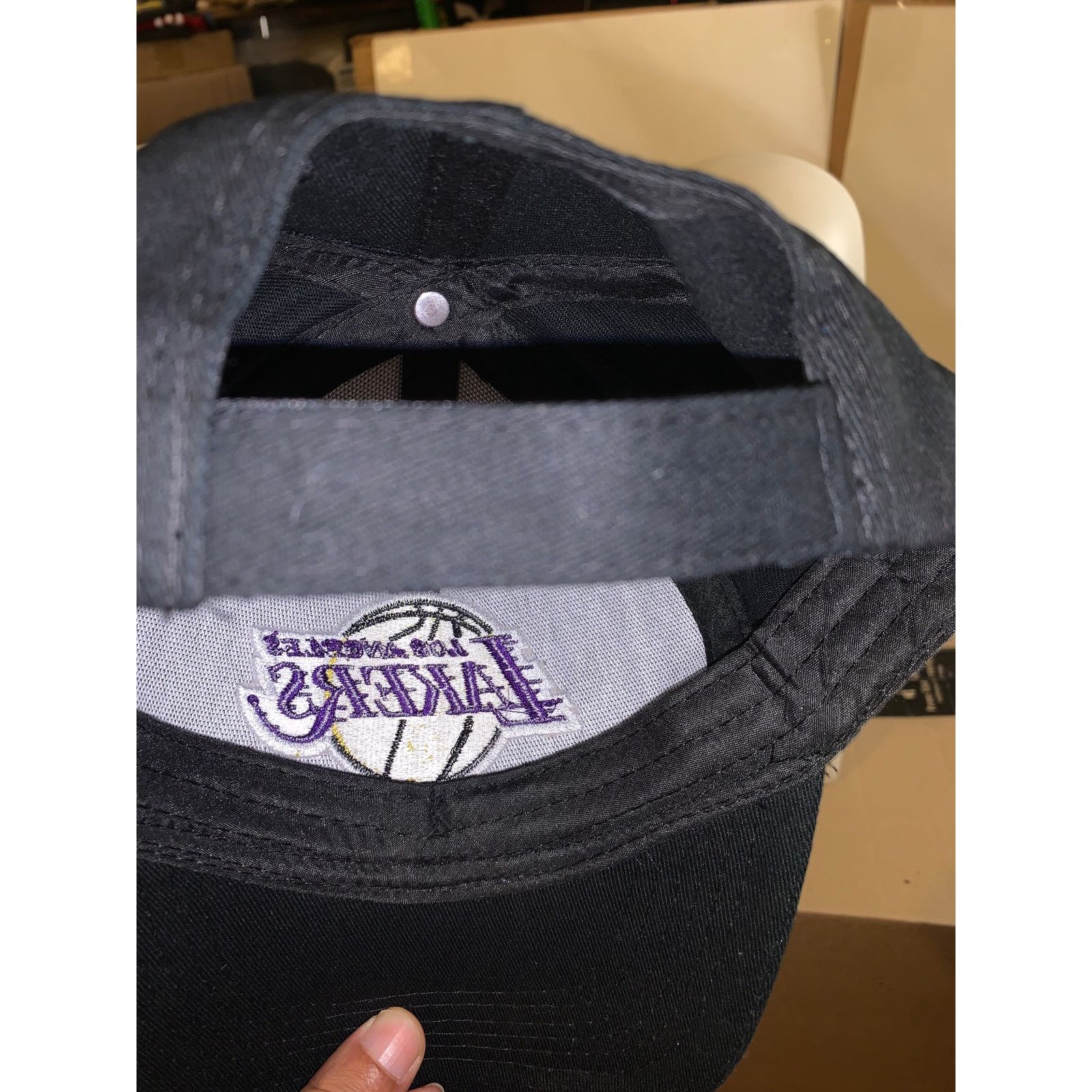 NBA Los Angeles Lakers Hat Black Adjustable Strapback NBA Cap Size ONE SIZE - 6 Thumbnail