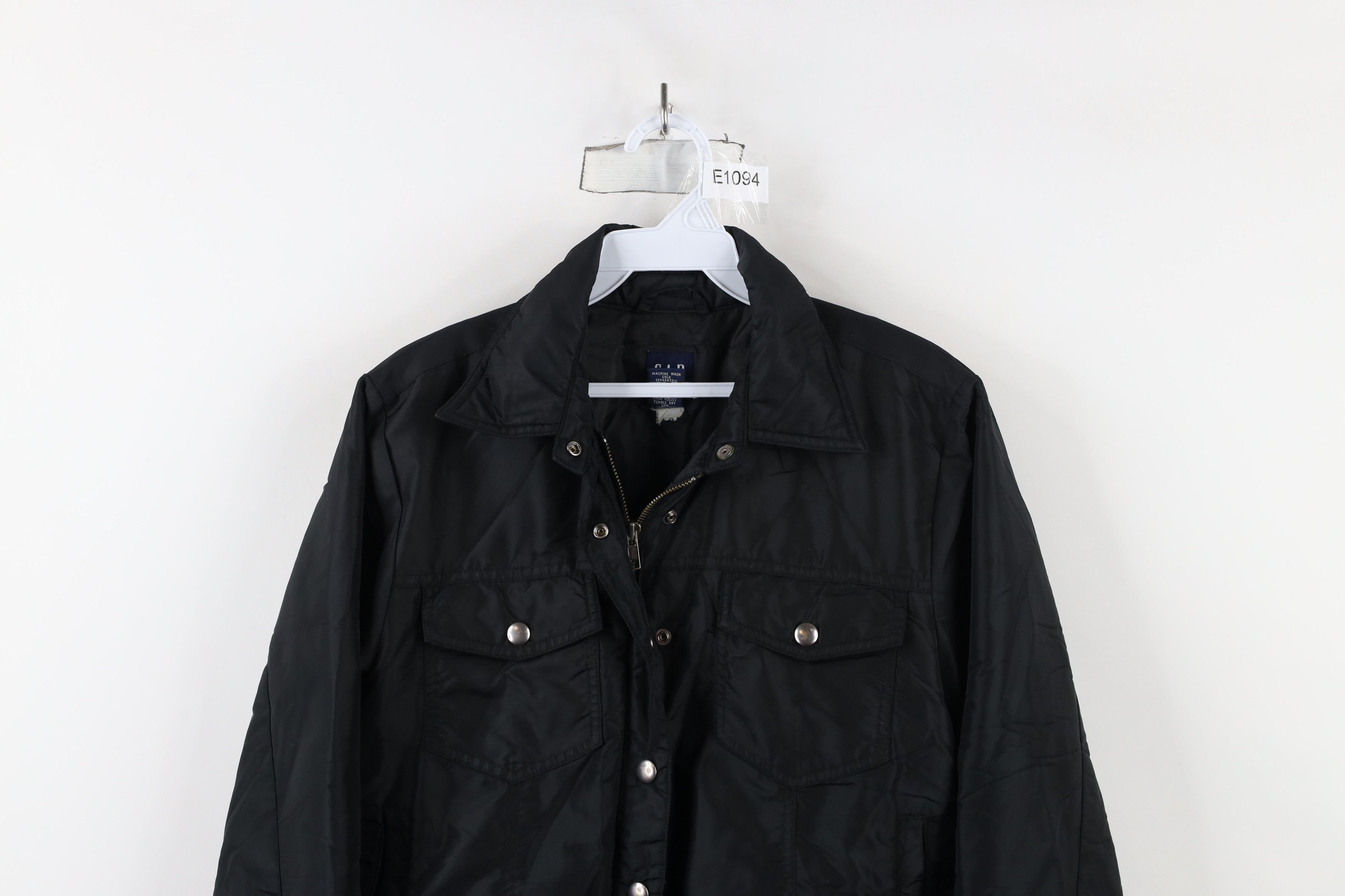 Gap × Vintage Vintage 90s Y2K Gap Full Zip Motorcycle Bomber Jacket Black Size S / US 4 / IT 40 - 2 Thumbnail