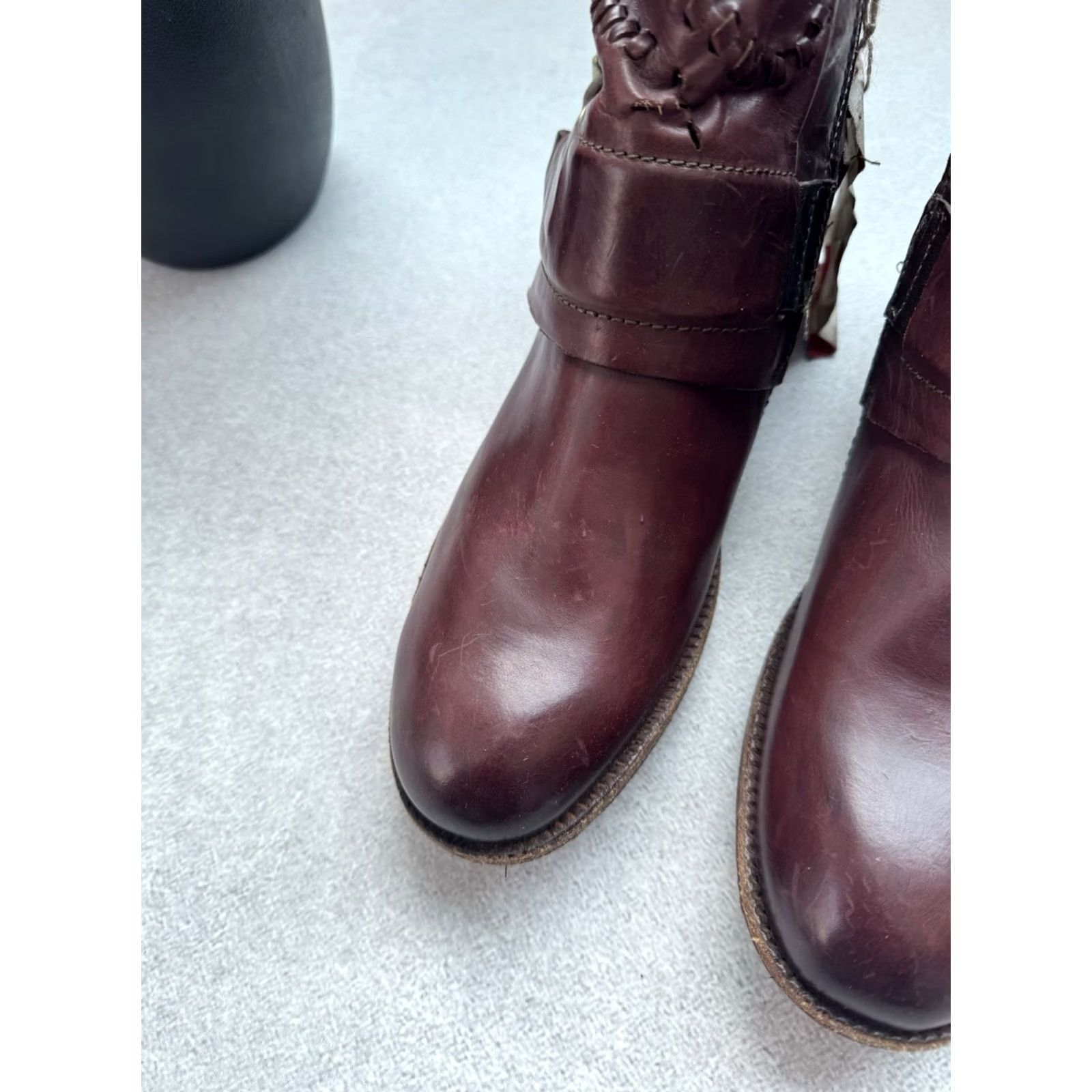 A.S.98 VINTAGE A.S 98 Airstep Ankle Leather Burgundy Boots Women US 6.5 37 Size Leather Burgundy 80s 90s Biker Bohemian A.S98 Shoes Size US 7 / IT 37 - 6 Thumbnail