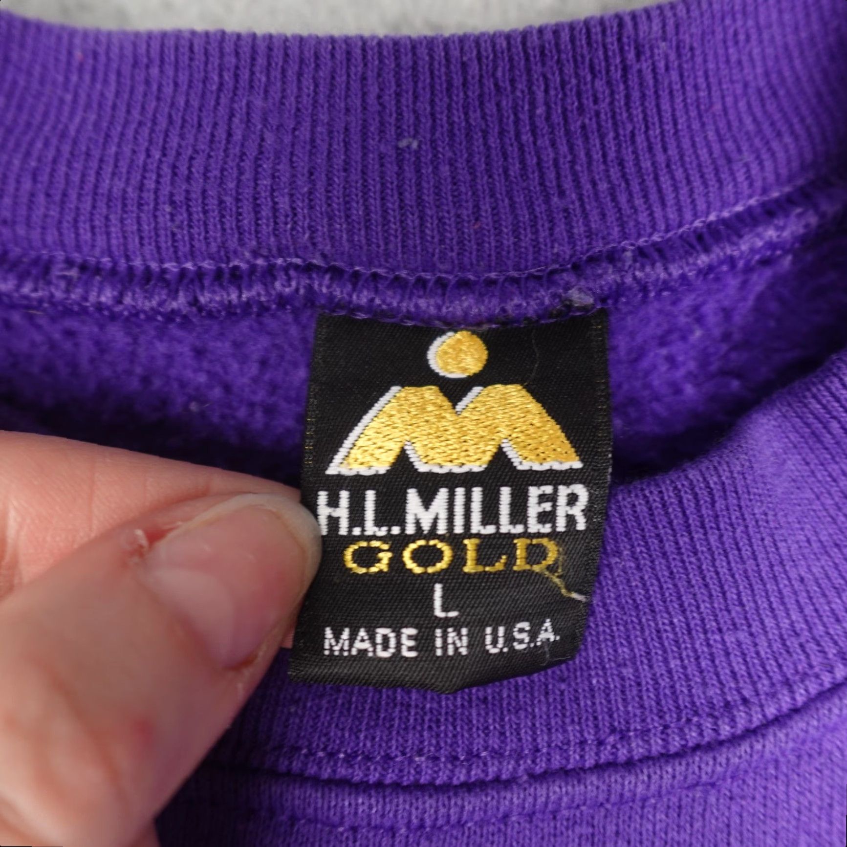 Vintage VINTAGE H.L. Miller Gold Sweatshirt Mens L Purple Branson Hummingbird Floral Graphic Print Crew Neck Pullover Size US L / EU 52-54 / 3 - 2 Thumbnail