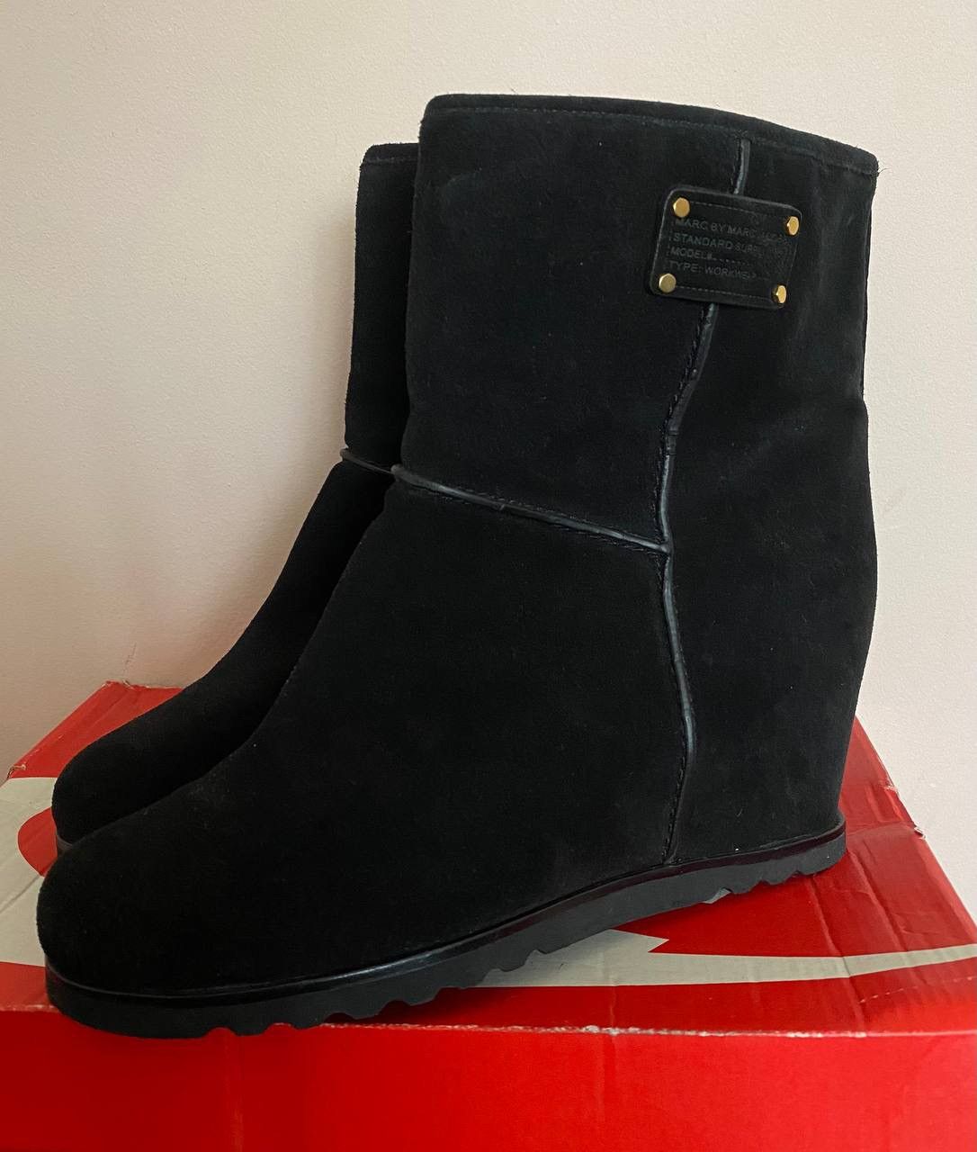 Marc Jacobs Marc By Marc Jacobs Hidden Wedge Faux Sherpa Boots Size US 11 / IT 41 - 3 Thumbnail