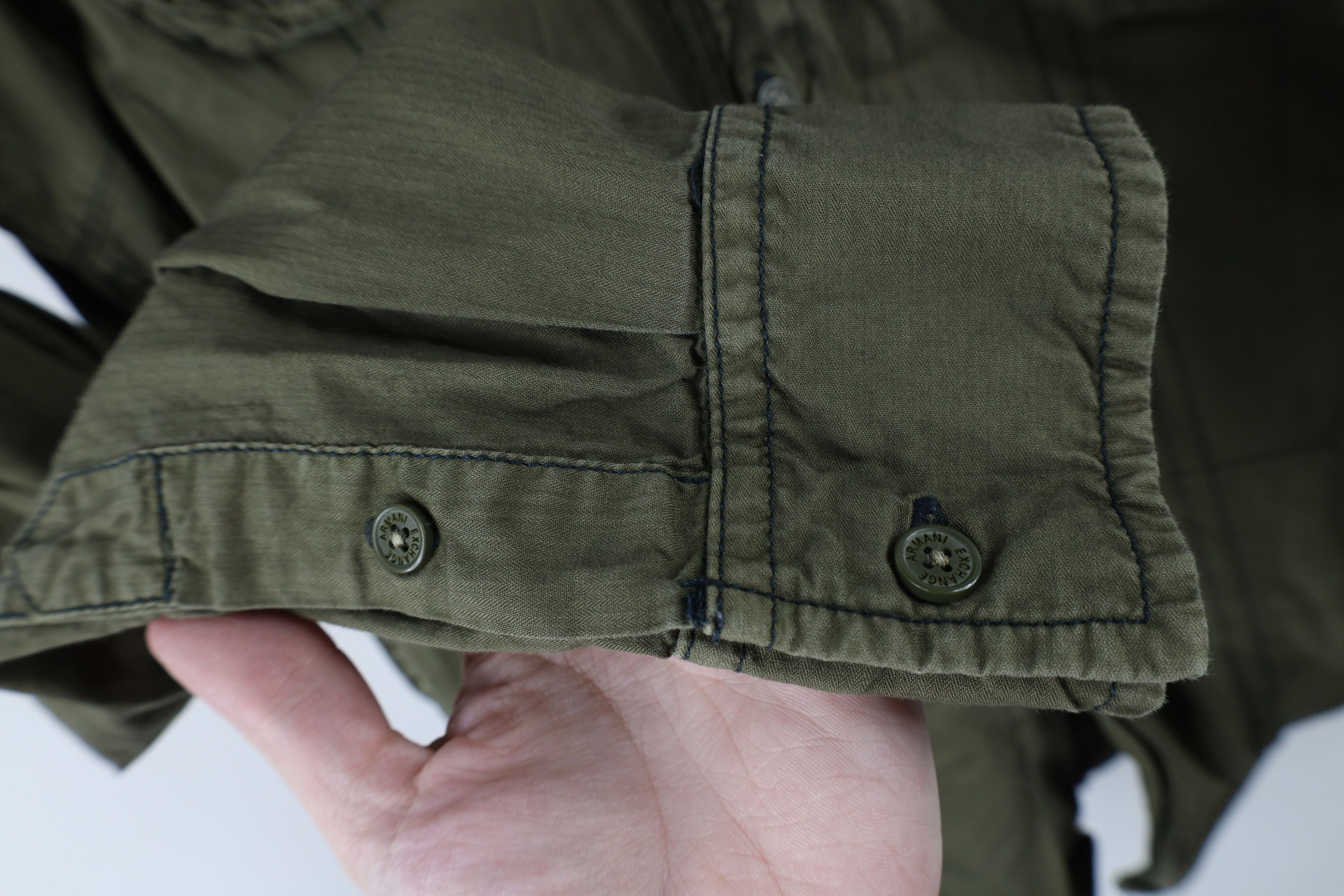 Armani Exchange × Vintage Armani Exchange Out Military Style Field Button Shirt Green Size US XS / EU 42 / 0 - 7 Thumbnail