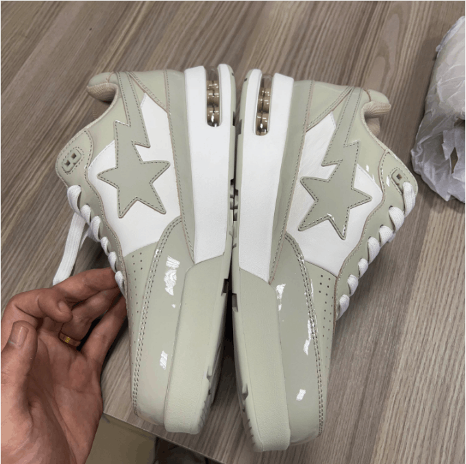 Bape ABATHINGAPE low-top sneaker men's grayish white Size US 8 / EU 41 - 3 Thumbnail